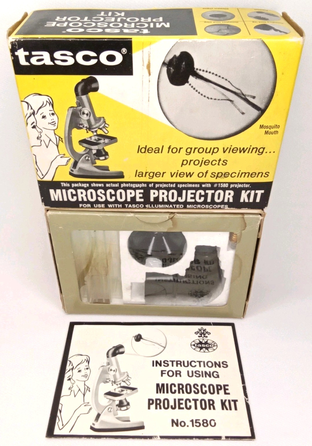 Vintage 1970s Tasco No 1580 Microscope Projector Kit With Original Box & Manual