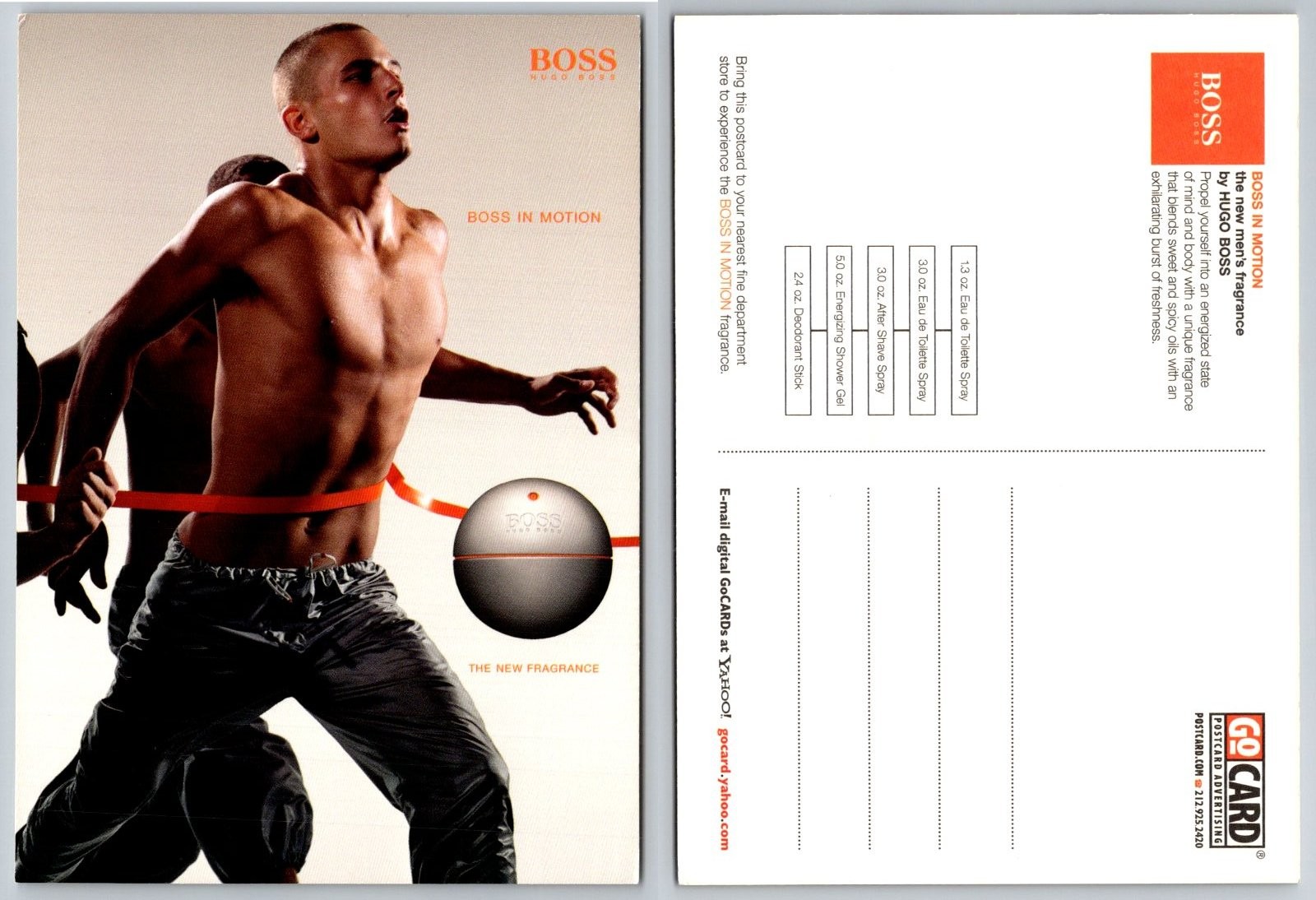 Continental Hugo Boss In Motion Fragrance Advertising Postcard