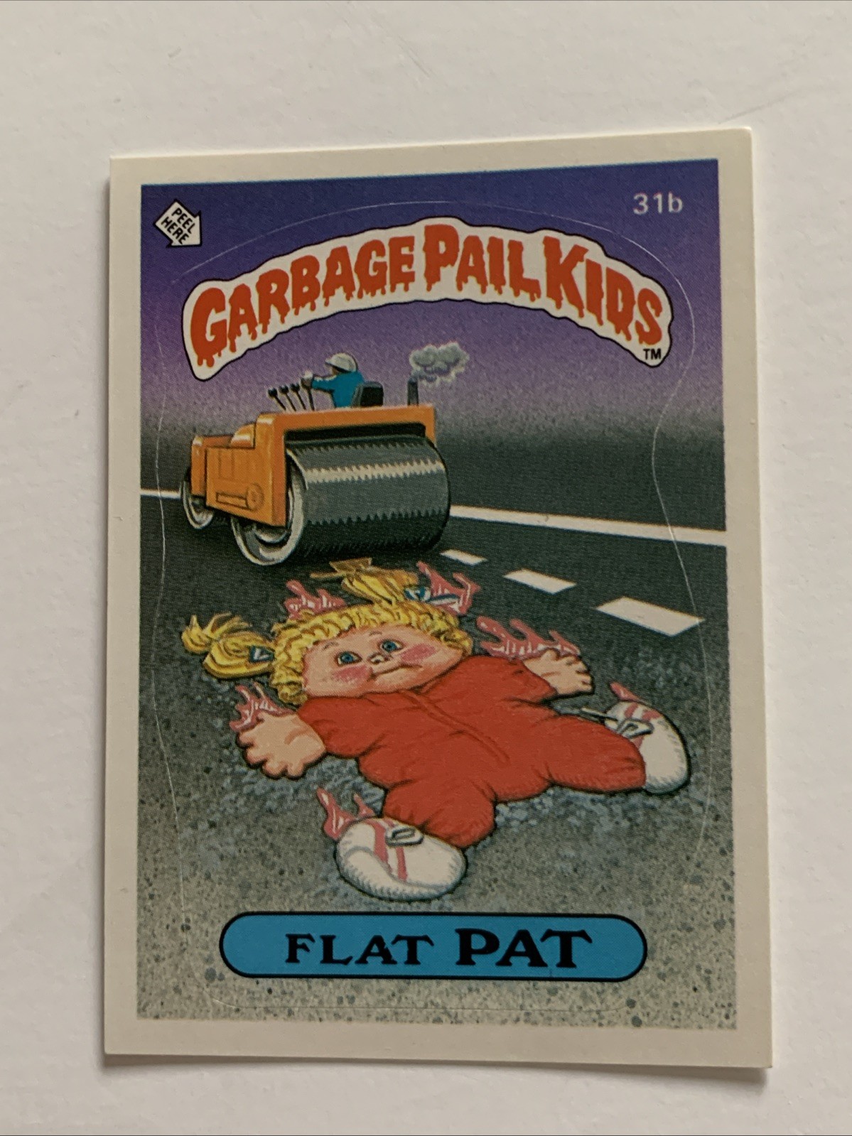 VTG 1985 TOPPS GPK Garbage Pail Kids Flat Pat 31b Series 1 Great Condition