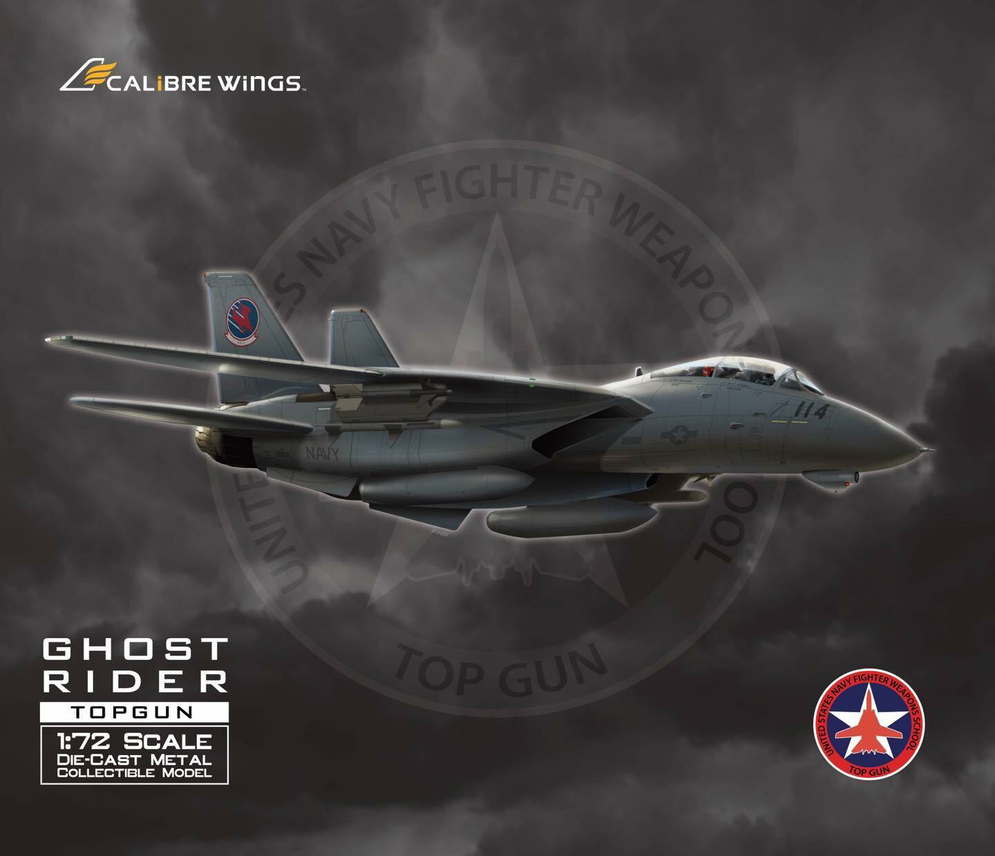 Top Gun F-14A VF-1 \'\'Maverick & Goose\'\' Calibre Wings 1:72 Diecast CA72TP07
