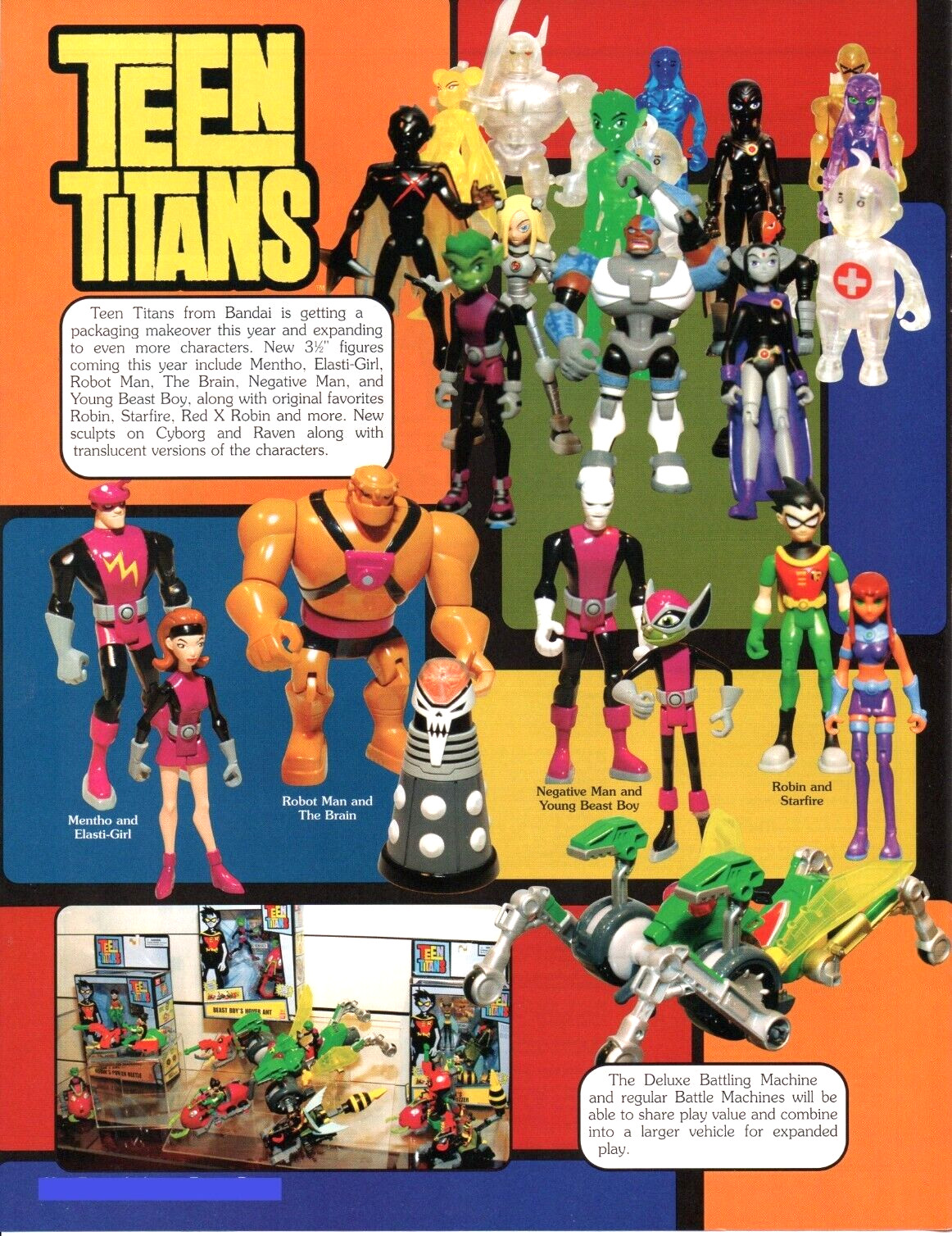 2006 Action Figures Toy PRINT AD ART - BanDai TEEN TITANS Mentho Elasti-Girl