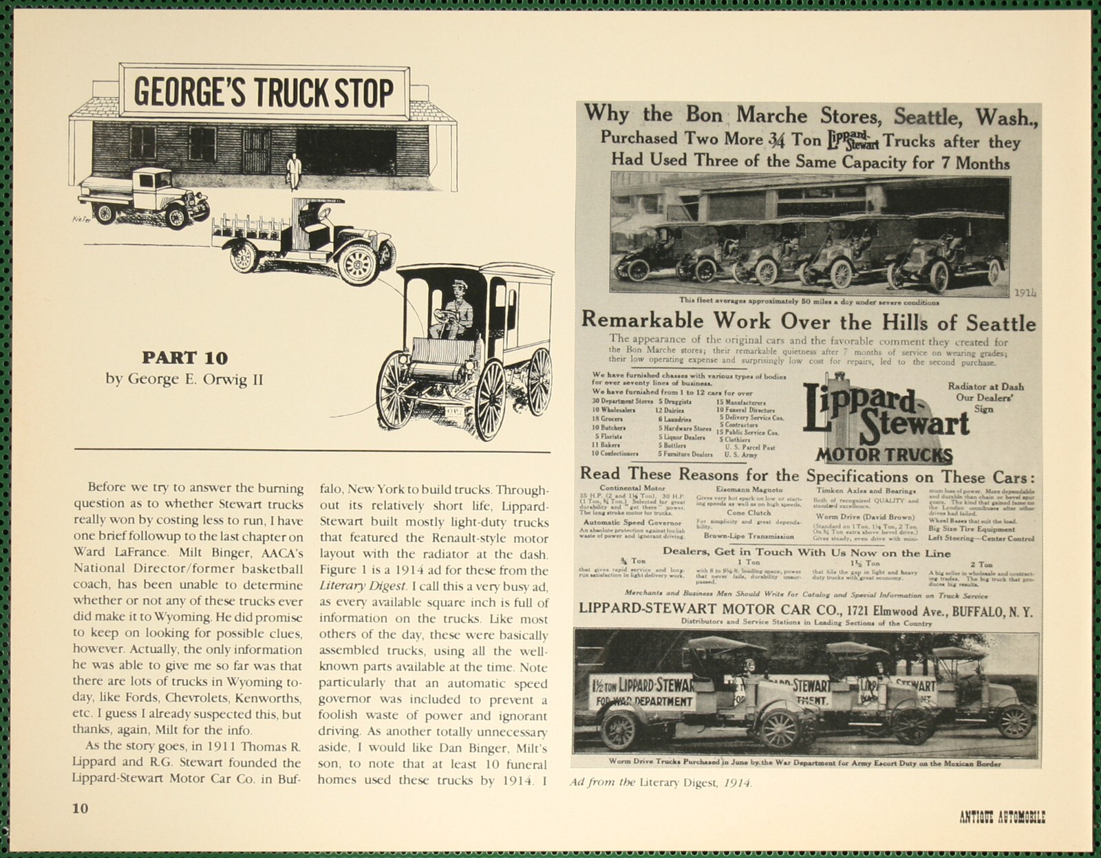 Lippard Stewart Trucks 1911-1939 History Features Vintage Pictorial Article 1985 Lippard Stewart Trucks 1911-1939 History Features Vintage Pictorial Article 1985