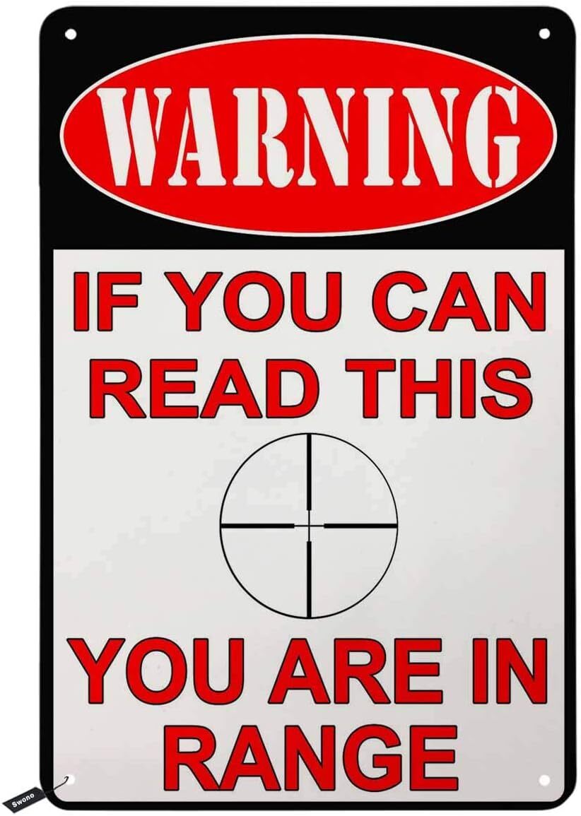 Warning Tin Signs,If You Can Read This You are in Range Vintage Tin Metal Signs