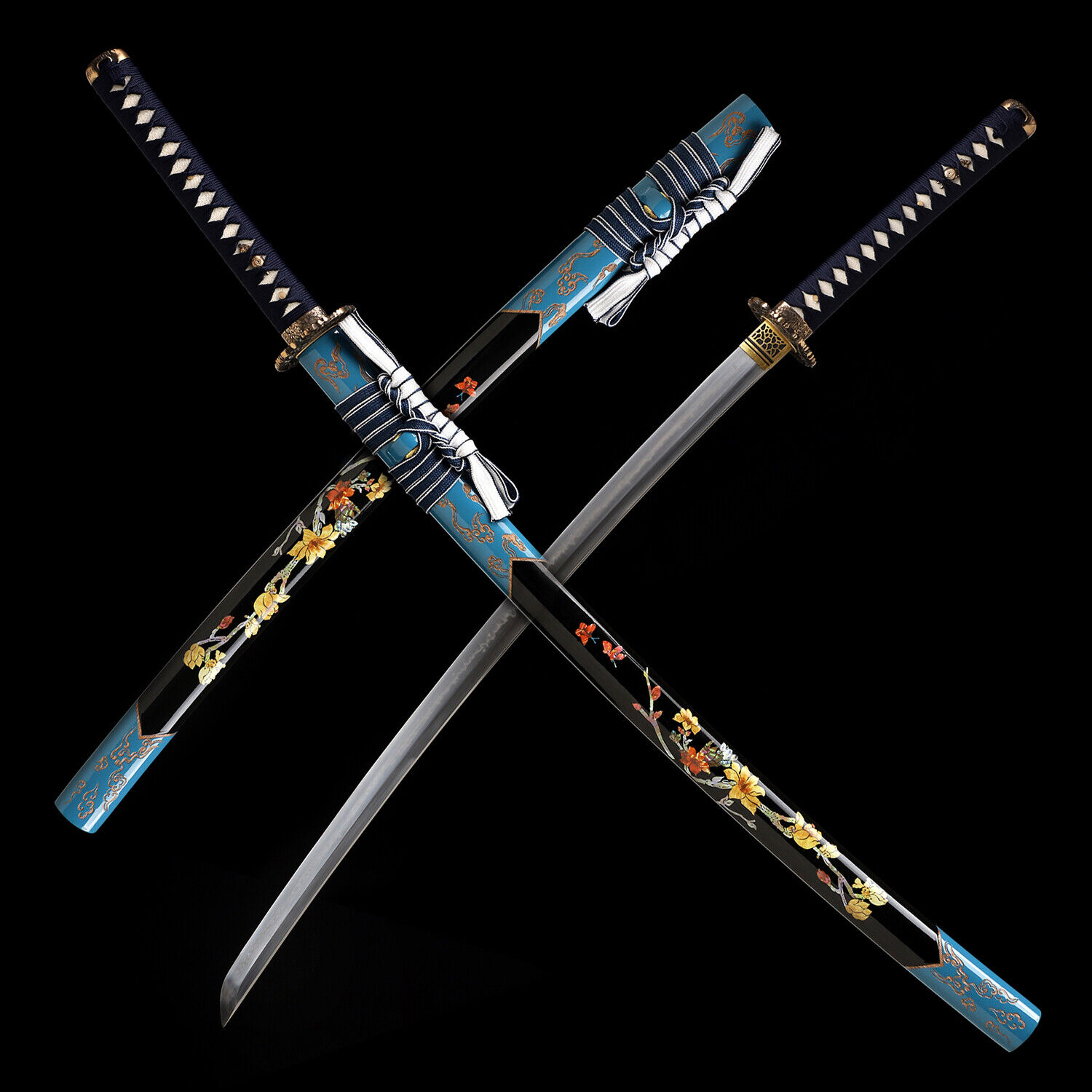 Clay Tempered L6 Steel Blade Full Tang Japanese Samurai Katana Sword Choji Hamon