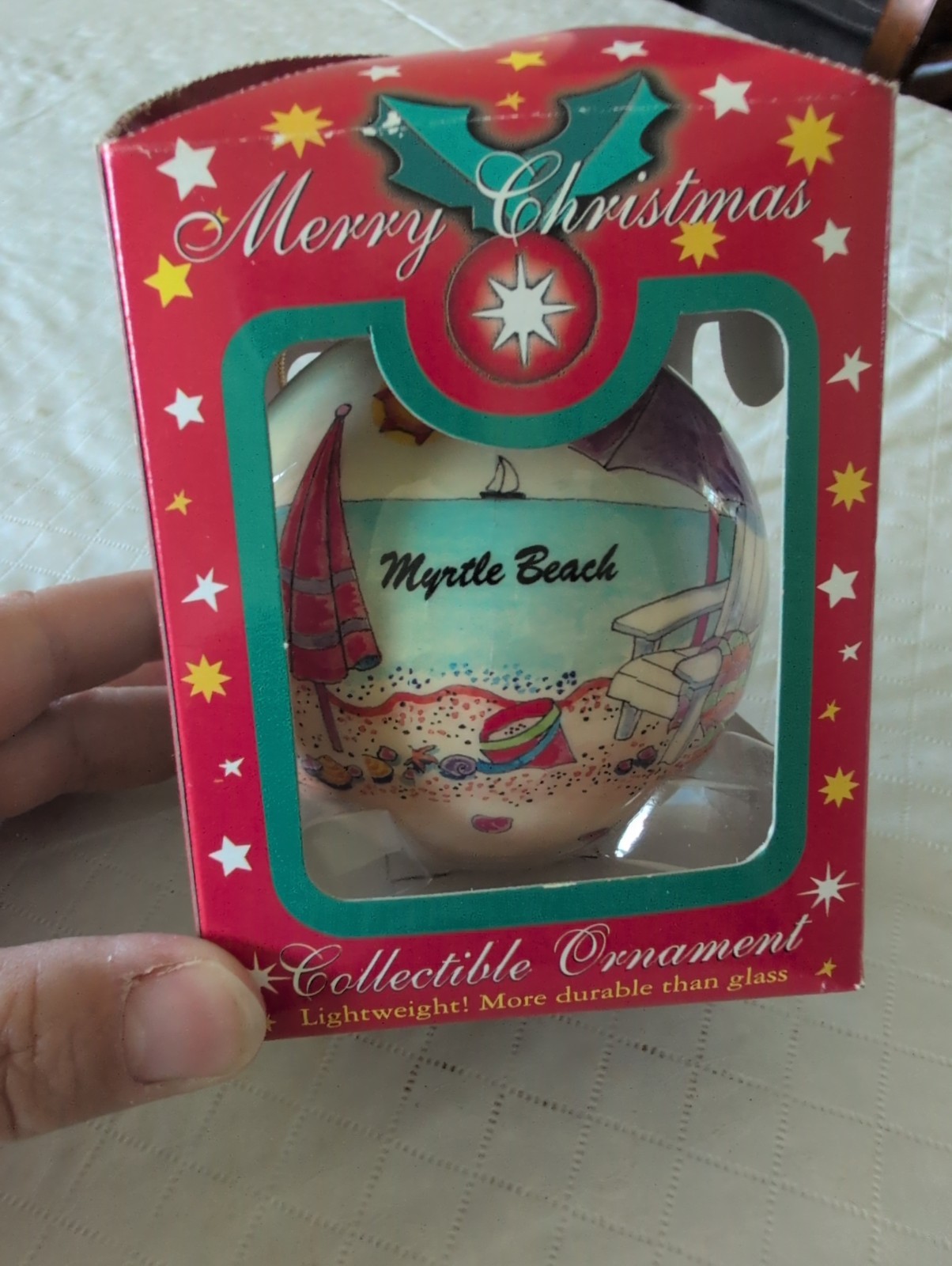 Vintage Myrtle Beach Christmas Ornament, 3.25 In, New In Original Box