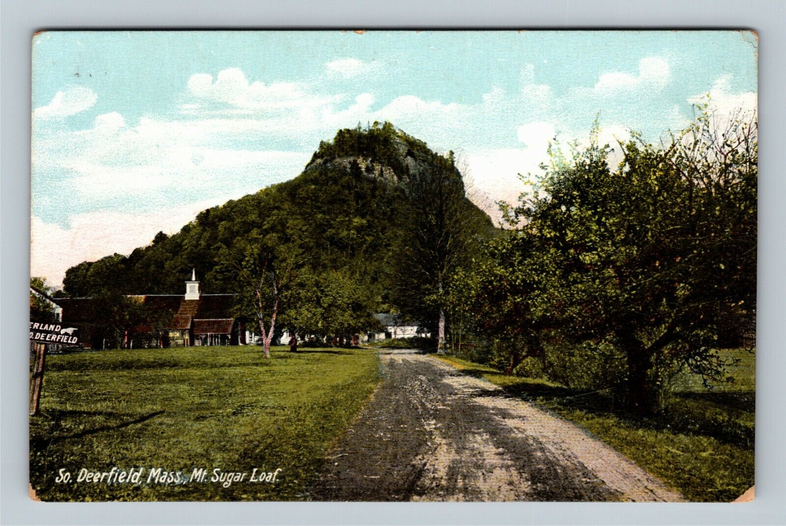 South Deerfield MA, Mountain Sugar Loaf, Massachusetts Vintage Postcard