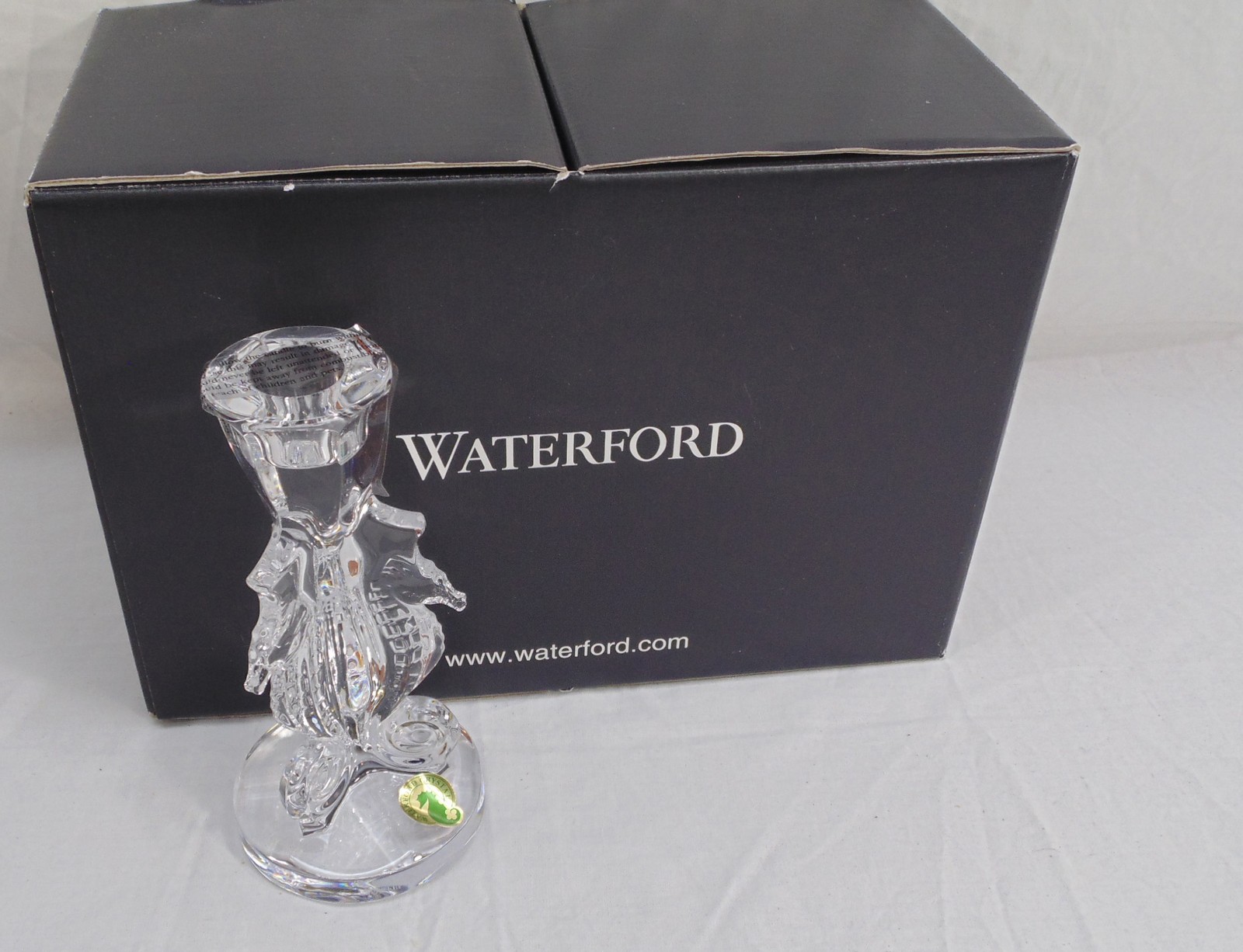 New Pair Waterford Seahorse Crystal Candlestick Candle Holders 6