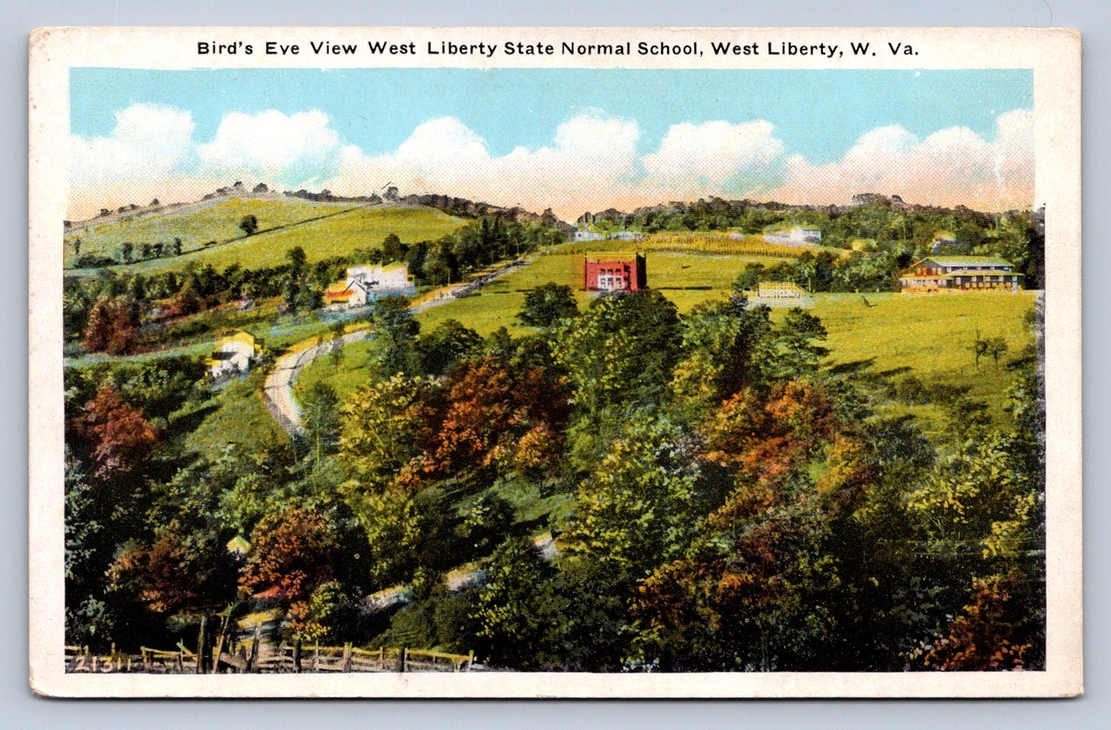 J93/ West Liberty West Virginia Postcard c1930 Birdseye State Normal College 216
