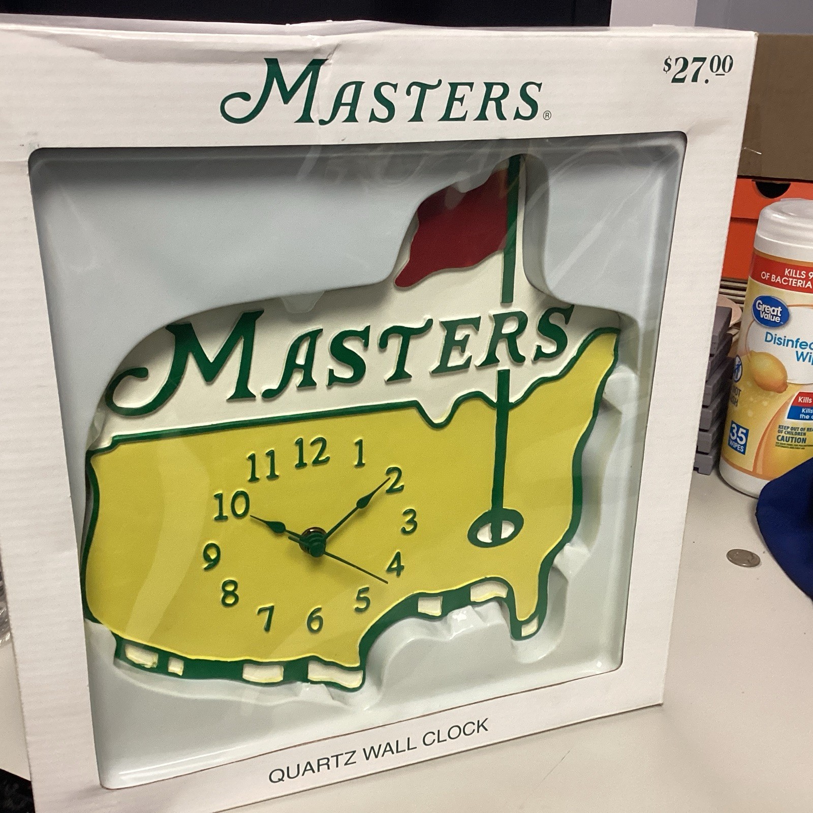 RARE NEW Vintage Classic Master\'s Golf Tournament Quartz Wall Clock Augusta