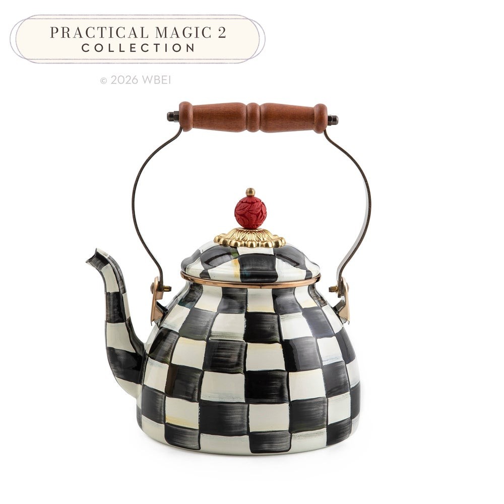 Mackenzie-Childs Courtly Check 2 Quart Tea Kettle 2 Quart