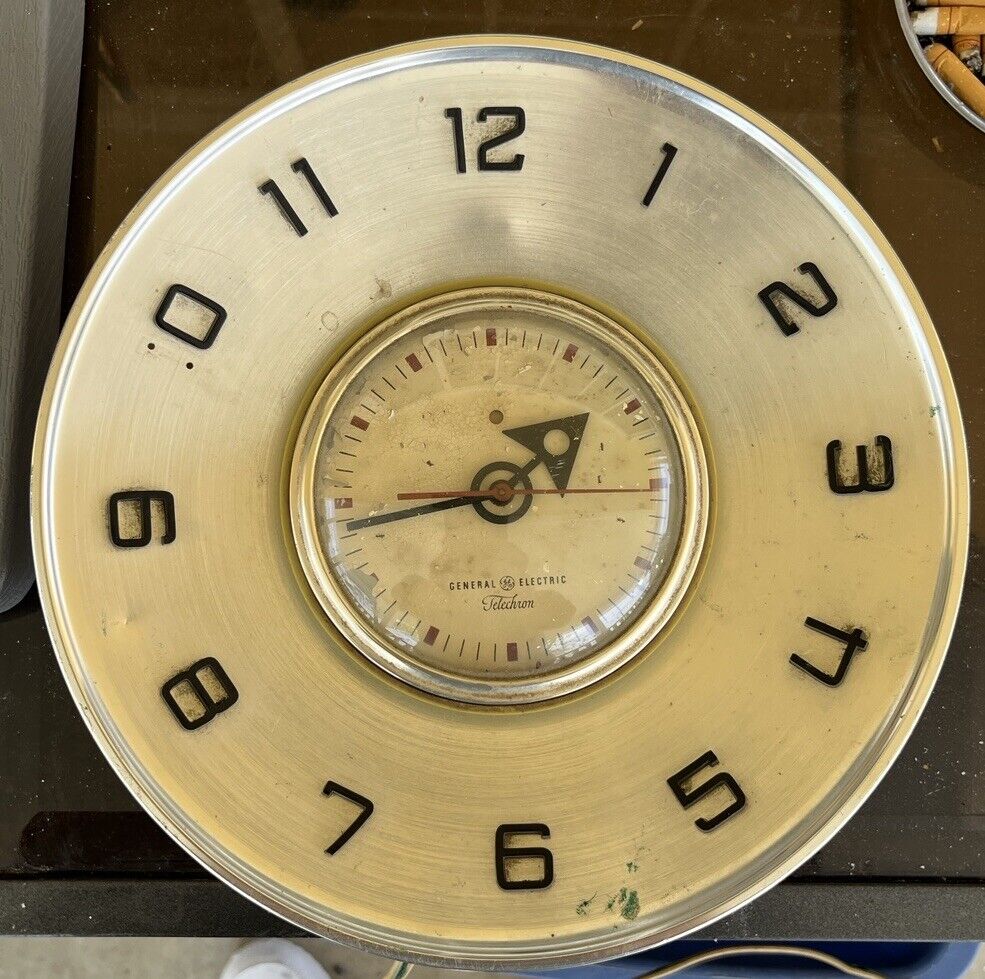 RESELLER BARGAIN READ  1950s Mid Century Modern Telechron Retro Wall Clock MCM