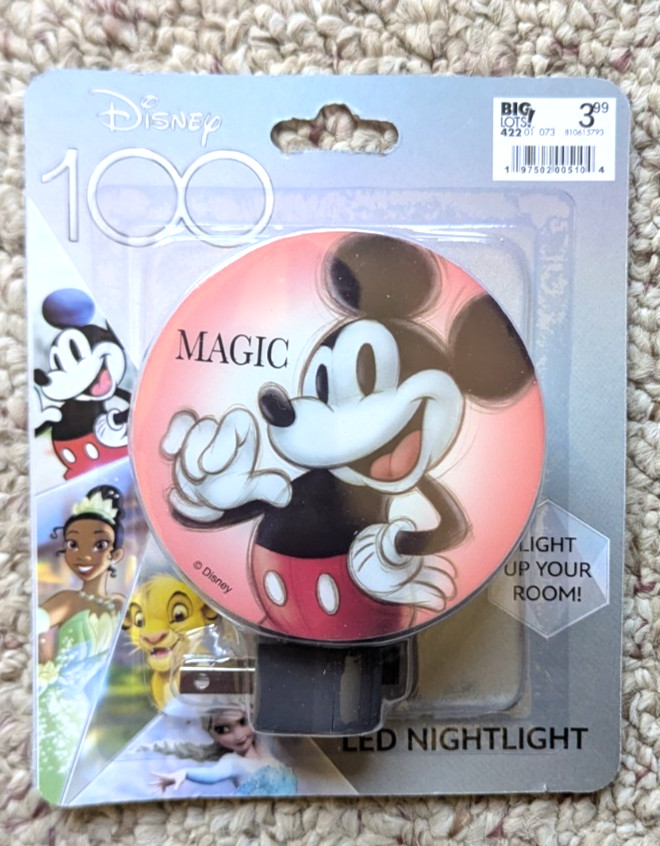 Disney 100th Anniversary Special Mickey Mouse Magic LED Nightlight New