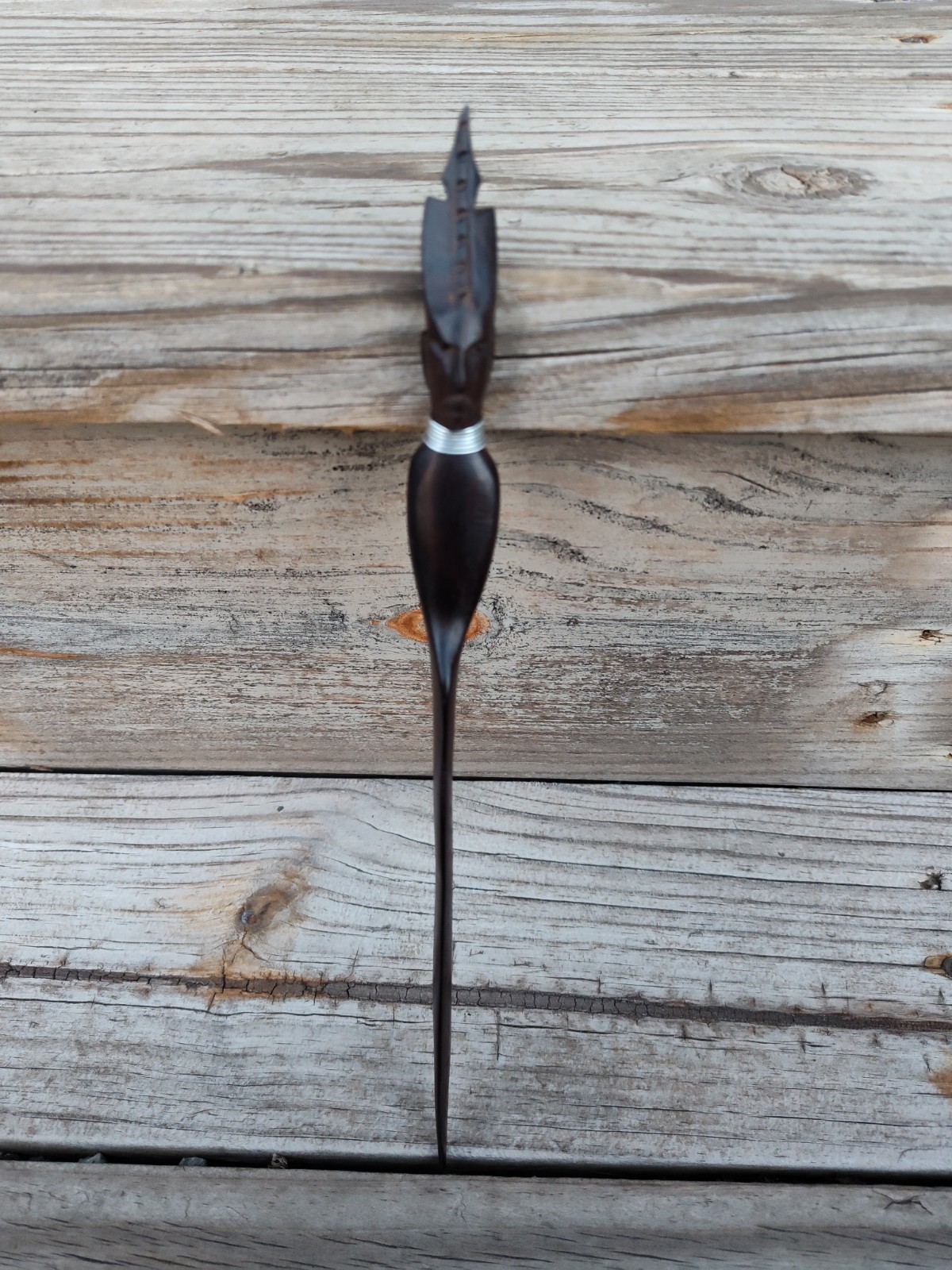 Vintage Letter Opener African Folk Art Hand Carved Dark Wood Kenya Vintage Letter Opener African Folk Art Hand Carved Dark Wood Kenya