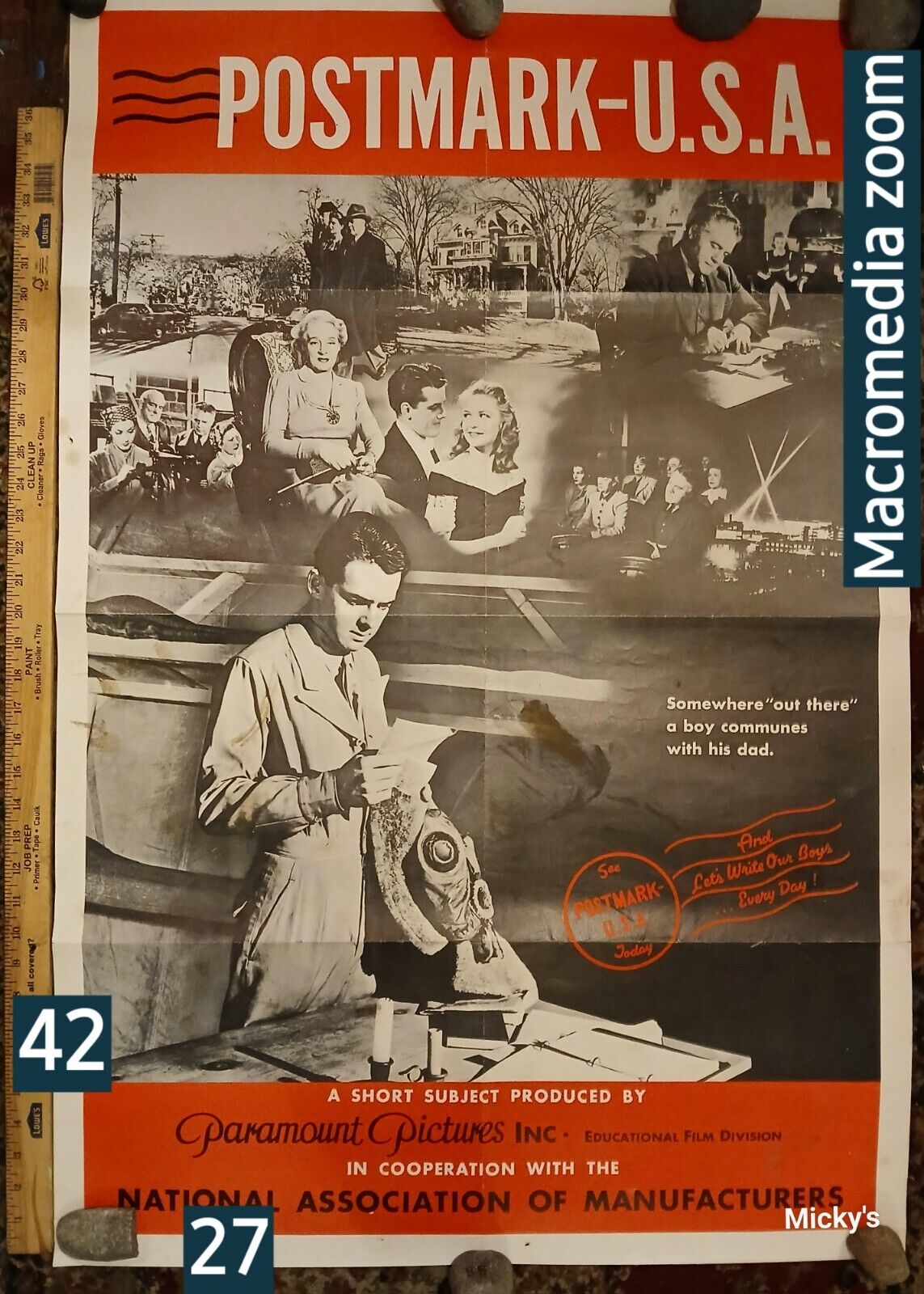 Original Paramount Pictures WWII Short Film Poster. WONT FIND IT ANYWHERE Rare