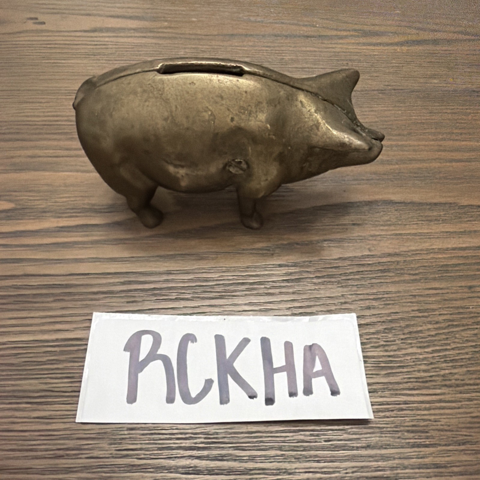 Rare Vintage Brass Pig Piggy Bank 