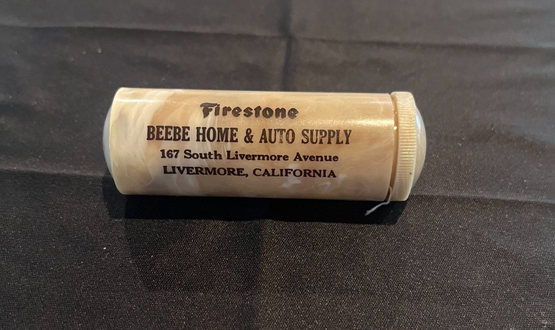 FIRESTONE TIRE SIGN VINTAGE LIVERMORE CALIFORNIA BEEBE AUTO SUPPLY