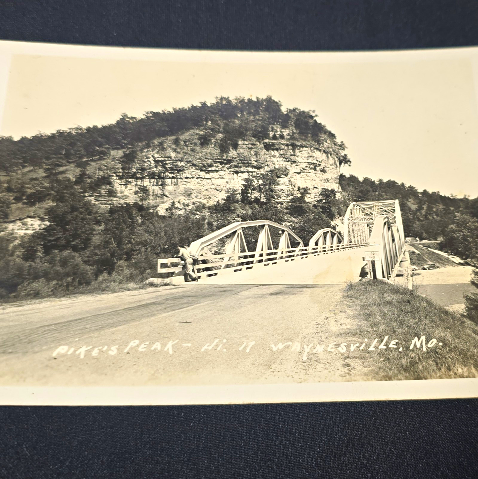 Vintage Real Photo Postcard RPPC Pike\'s Peak Bridge Missouri Div. Back Unposted