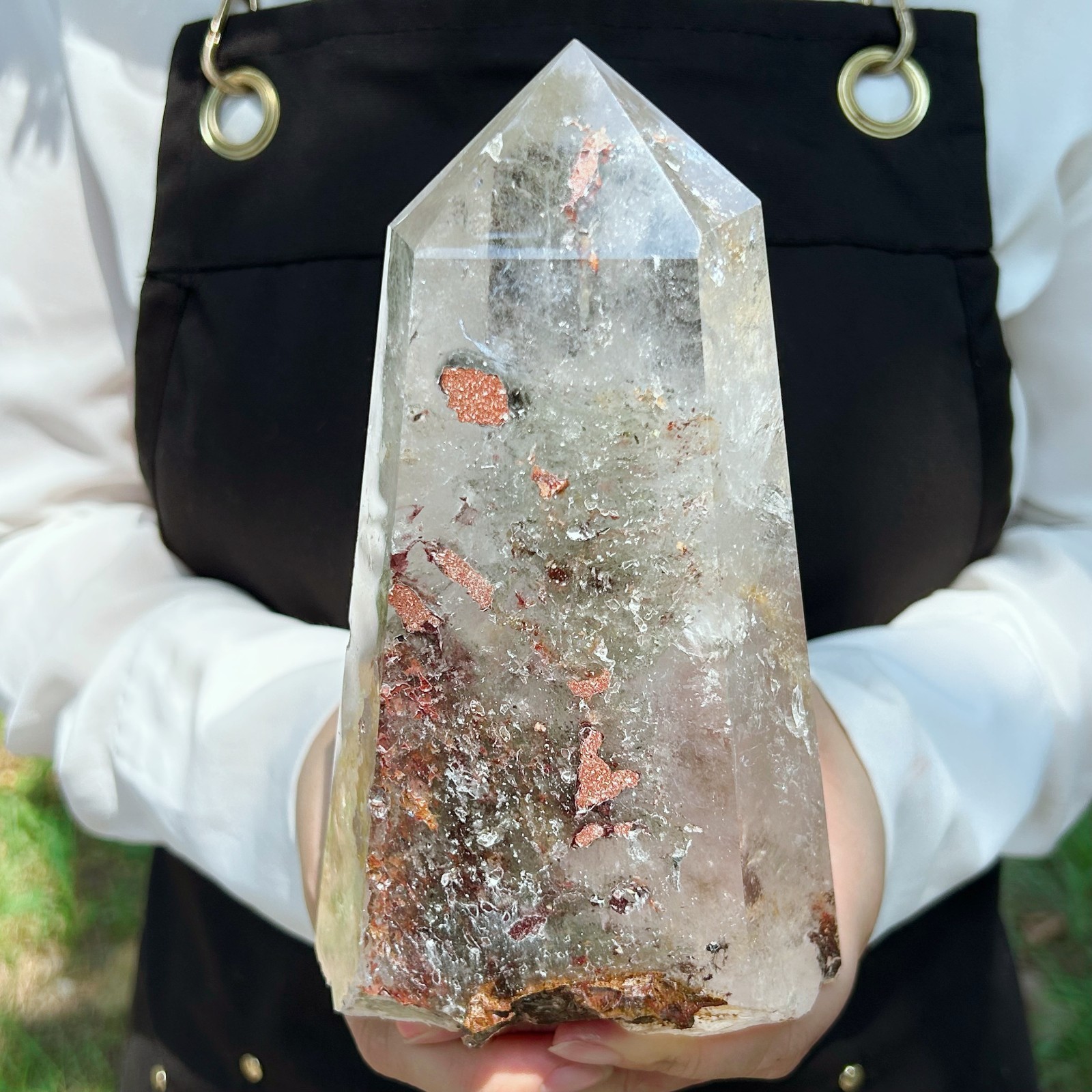 3.7LB Natural Ghost Phantom Quartz Crystal Wand Point Healing C2983
