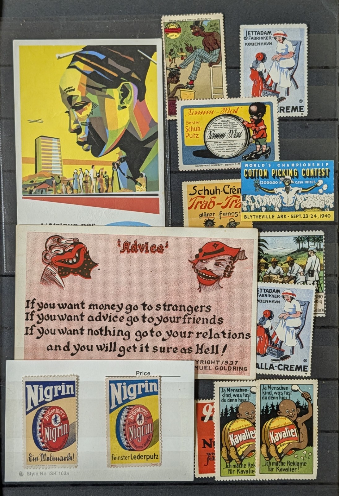BLACK AMERICANA 750pc HUGE Vintage Ephemera Postcards Labels Ads Collection