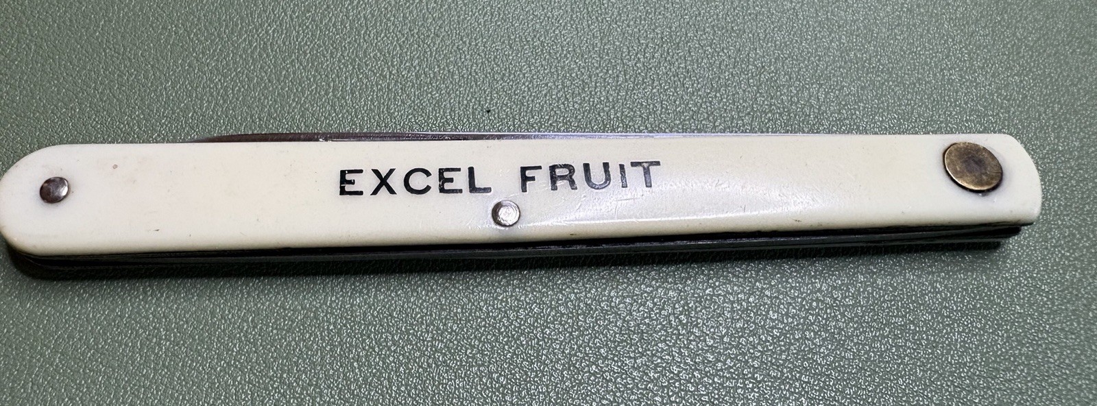 Vintage Colonial Prov USA EXCEL FRUIT Advertising Folding Fruit Knife 8 Inch