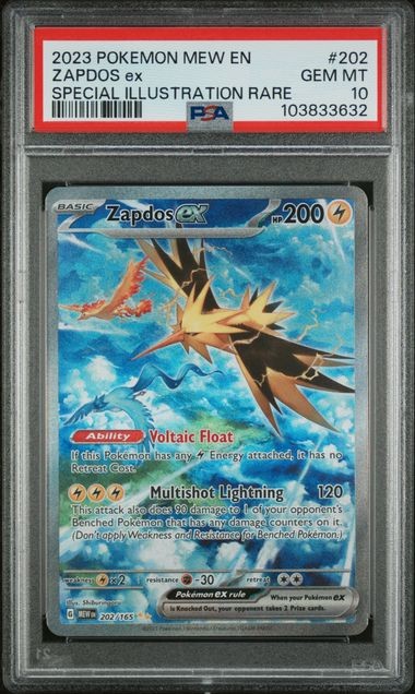 Graded Pokemon - Zapdos ex (202/165) 151 PSA 10