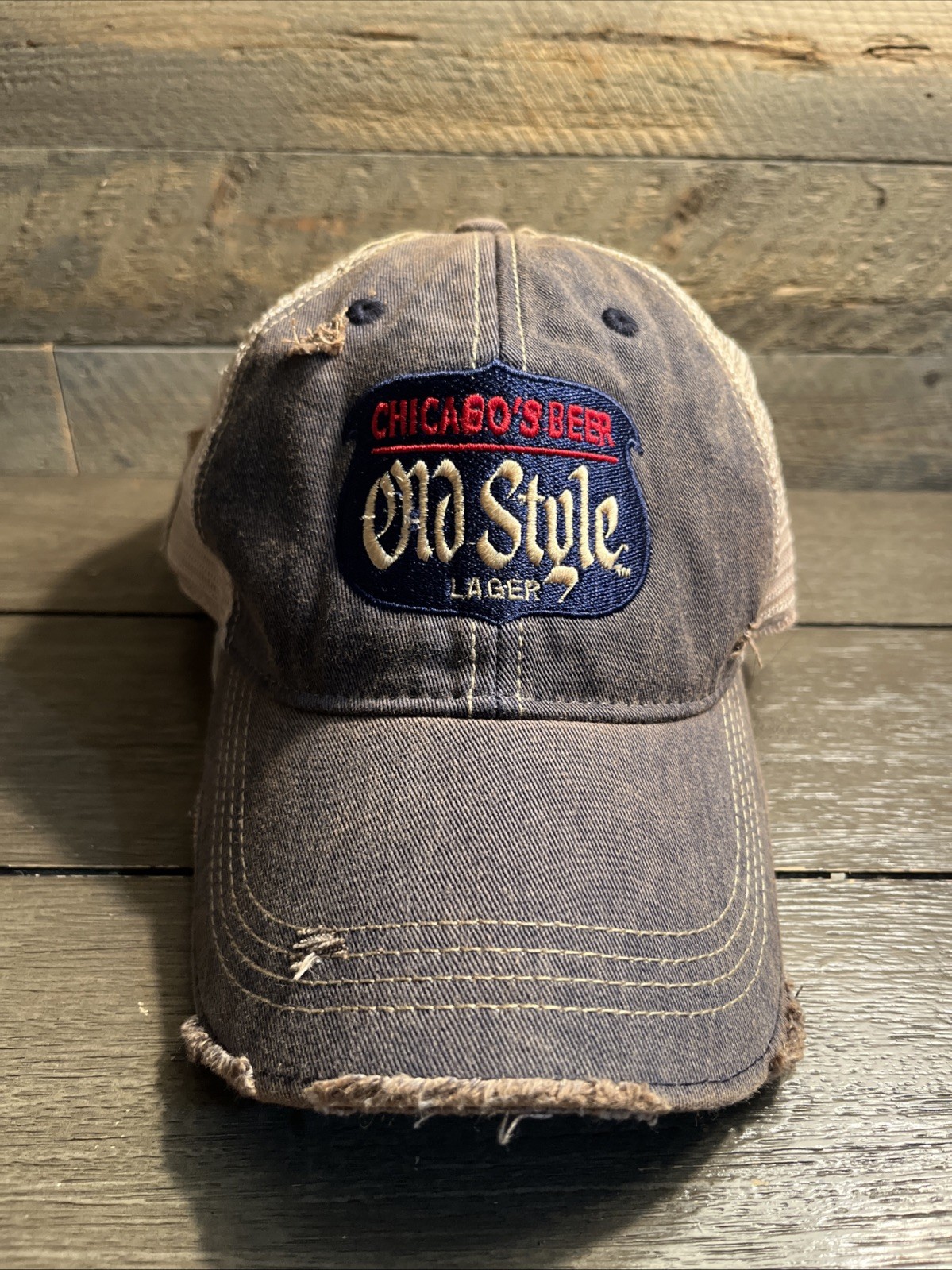 Heileman\'s Old Style Chicago’s Beer Snapback Trucker Hat Cap Distressed Look New
