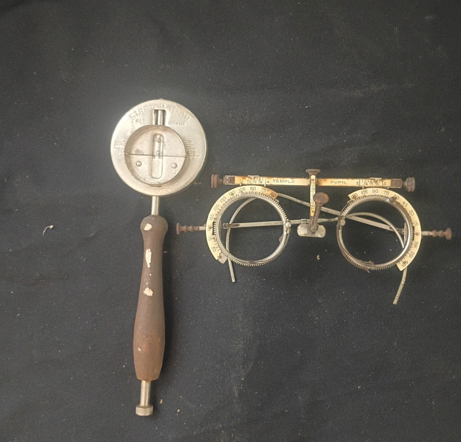 Antique Optometrist Optical Lot Trial Frame Trial Lenses Spectacle Parts Eyeglas