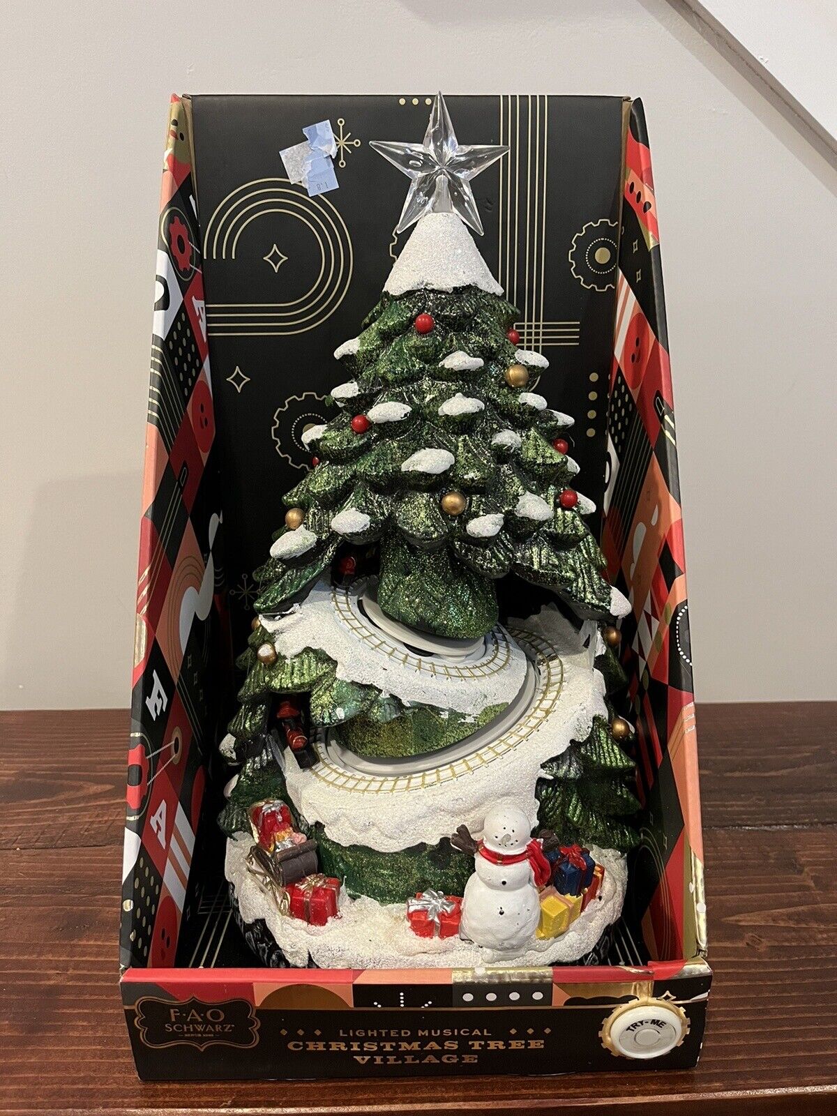 2017 FAO Schwarz LED Ceramic Christmas Tree Lighted Animated Battery Working