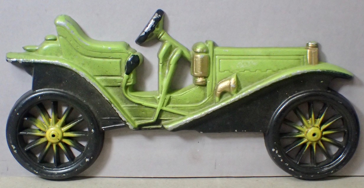 Vintage Midwest AO7 Cast Aluminum 1909 Hupmobile Antique Car Wall Plaque 11x5