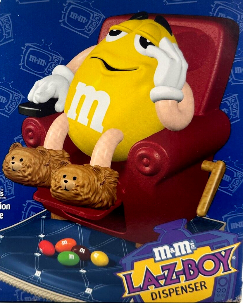 M&M\'s LA-Z-BOY Yellow Candy Recliner Dispenser New In Box MAN CAVE GIFT