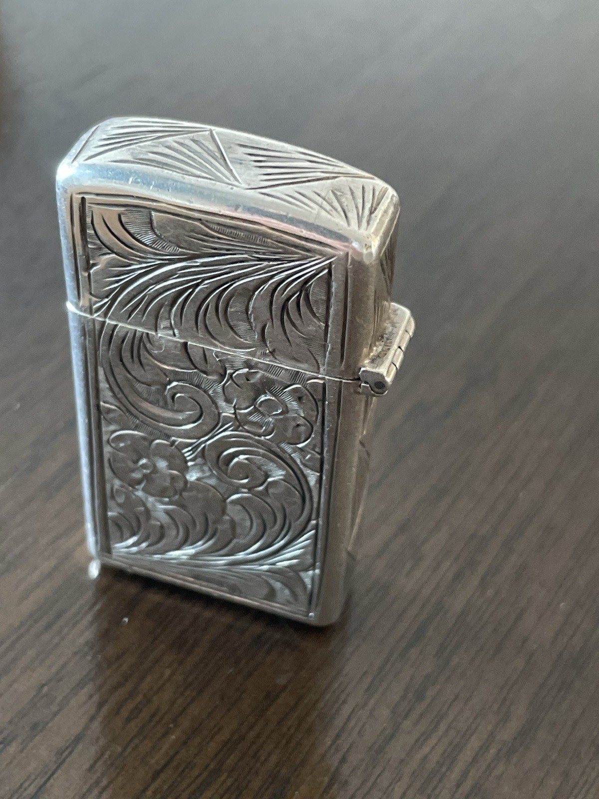 PERUZZI 800 Florentine Silver Cigarette Lighter Case 20 Grams Zippo Pat 2517191.