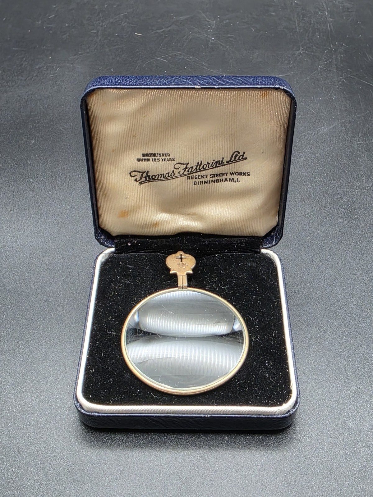 Antique Thomas Fattorini Magnifier 10× with Original Case UK/Birmingham/c1920s