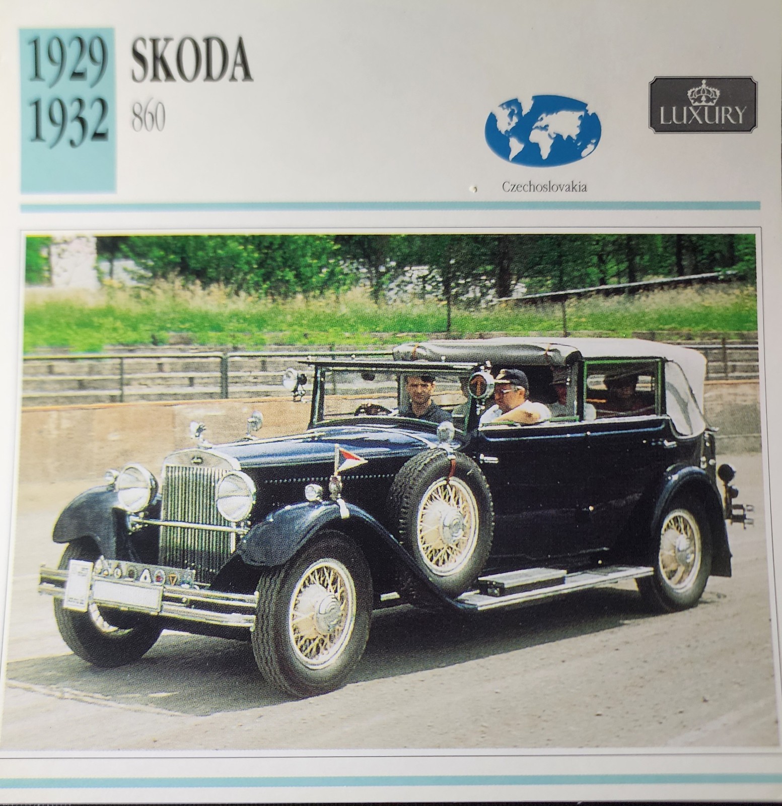 Skoda Picture Info Specs Detail Car Collector Card Original Vintage NOS    
