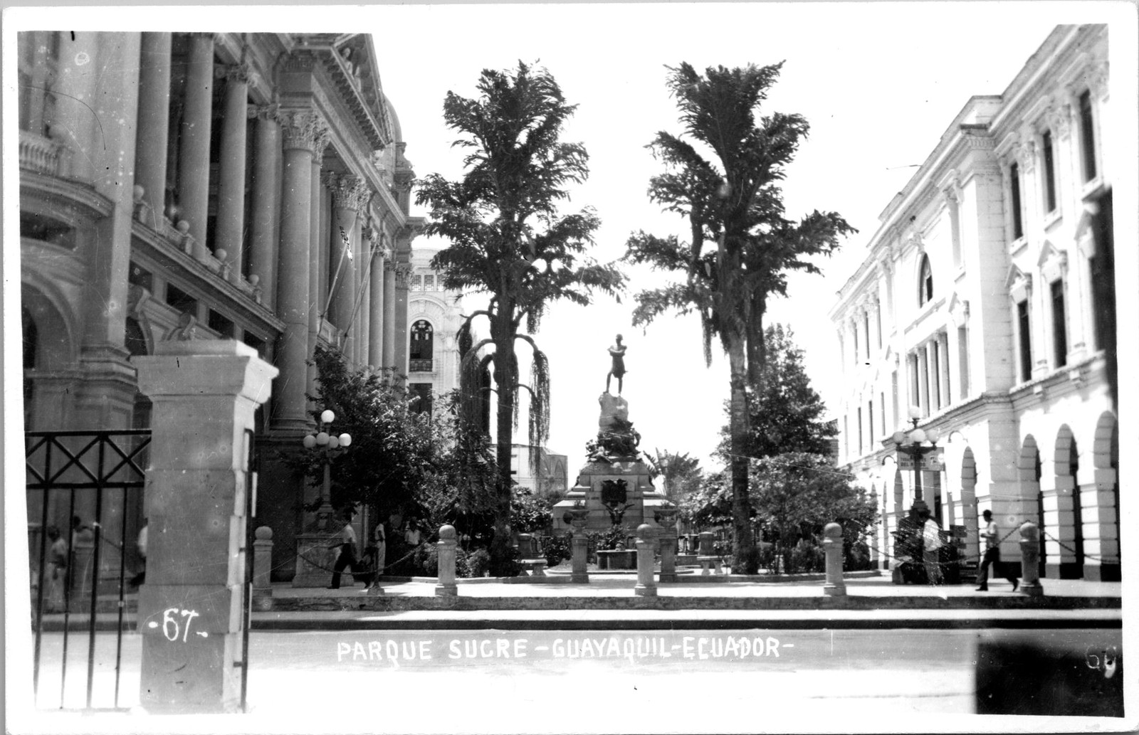 Vintage RPPC Parque Sucre Guayaquil Ecuador Real Photo Postcard Kodak Paper