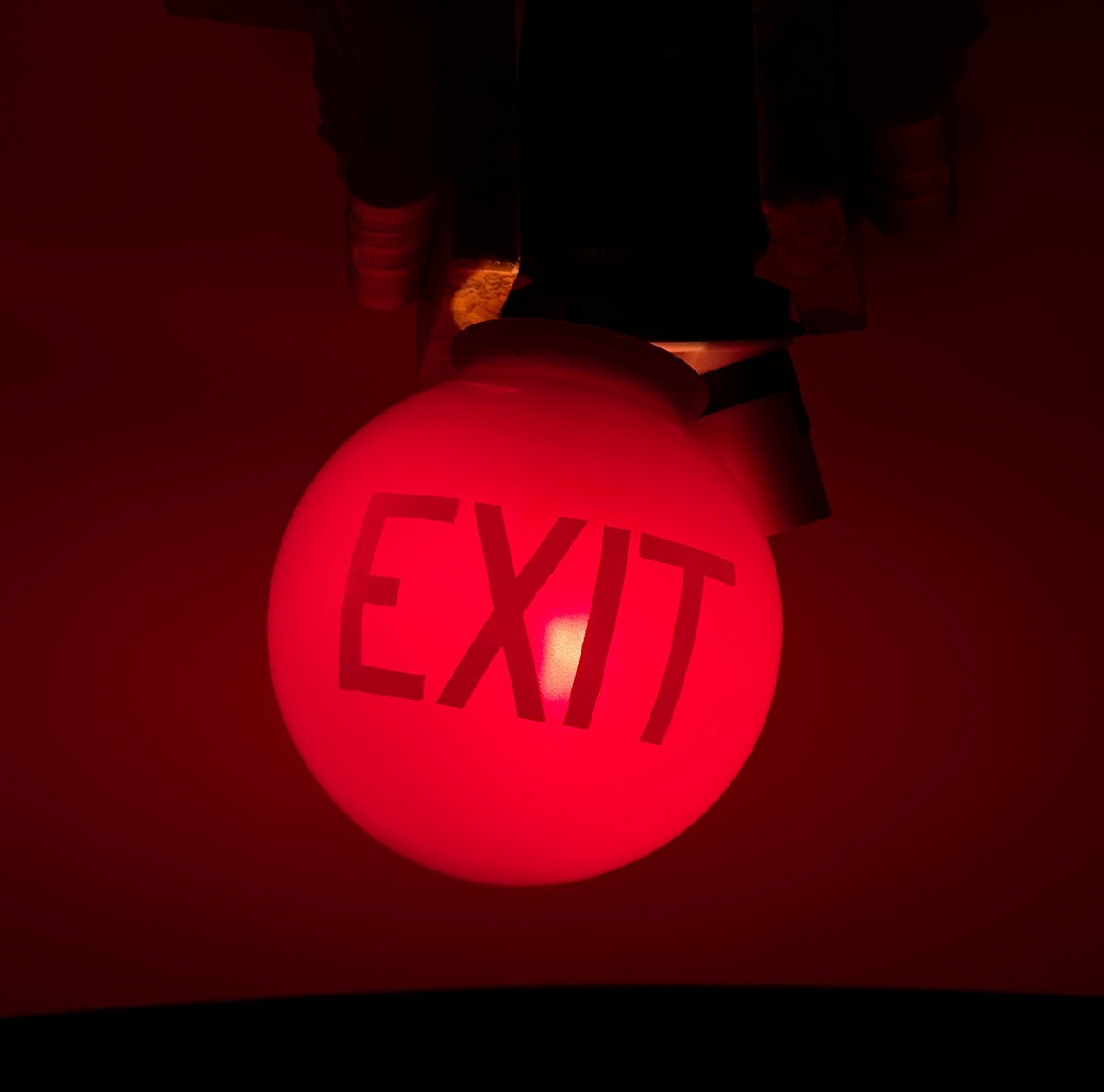 Vintage Ruby Red Glass EXIT Globe – Theater & Industrial Emergency Lighting NICE