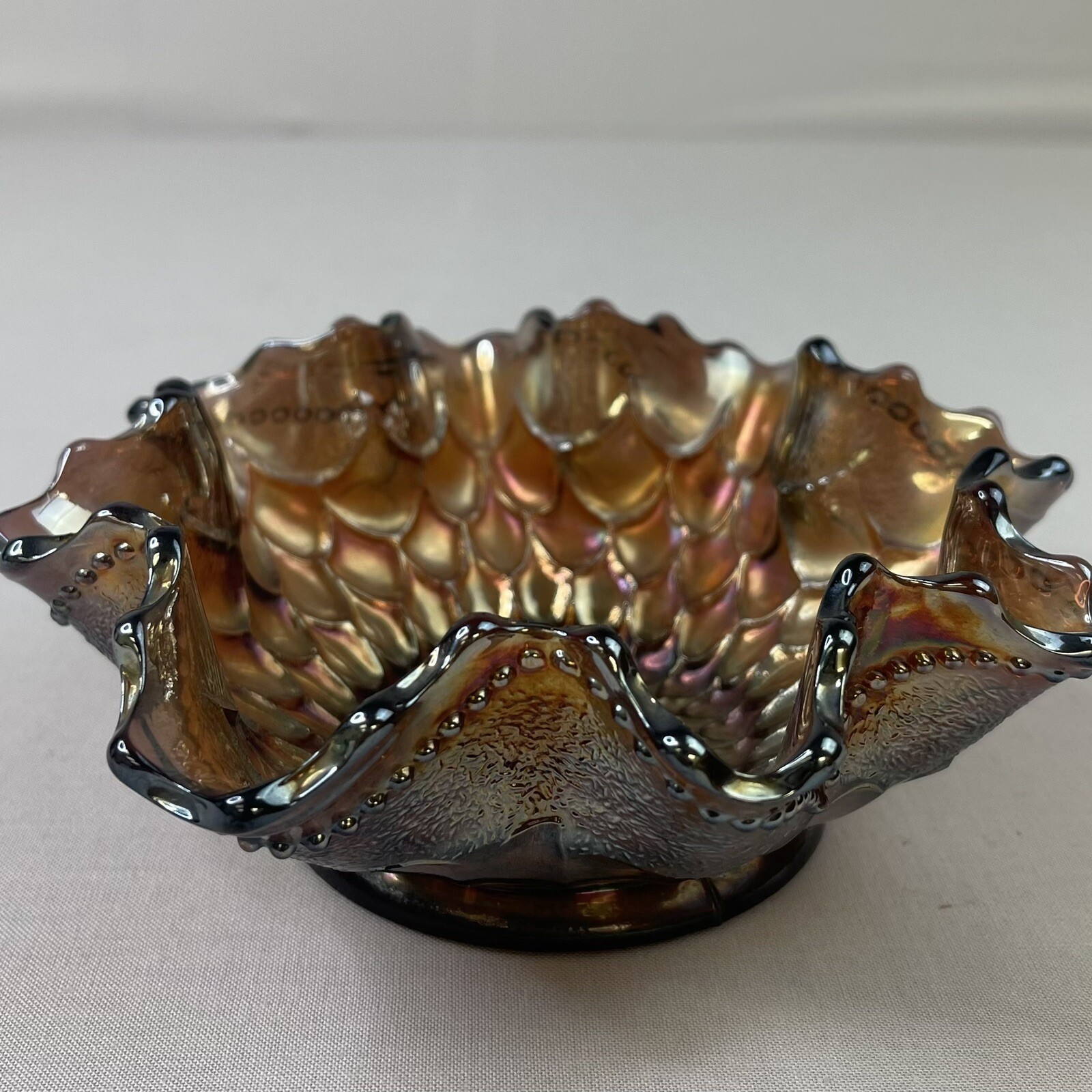 Fenton Carnival Glass Bowl IrIridescent Gold 5