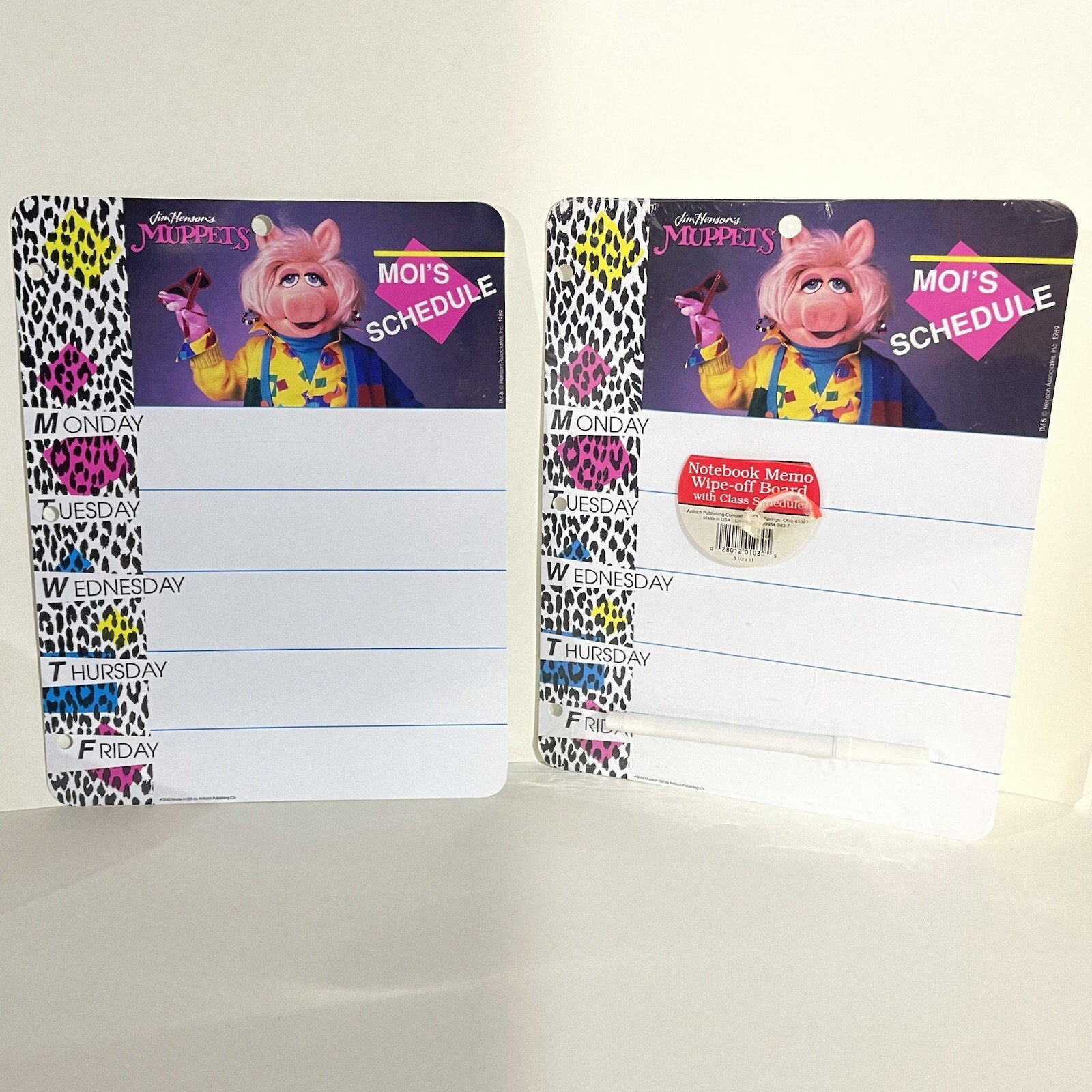 Vintage Miss Piggy Notebook Calendar Dry Erase Memo Board Jim Henson Muppets NOS