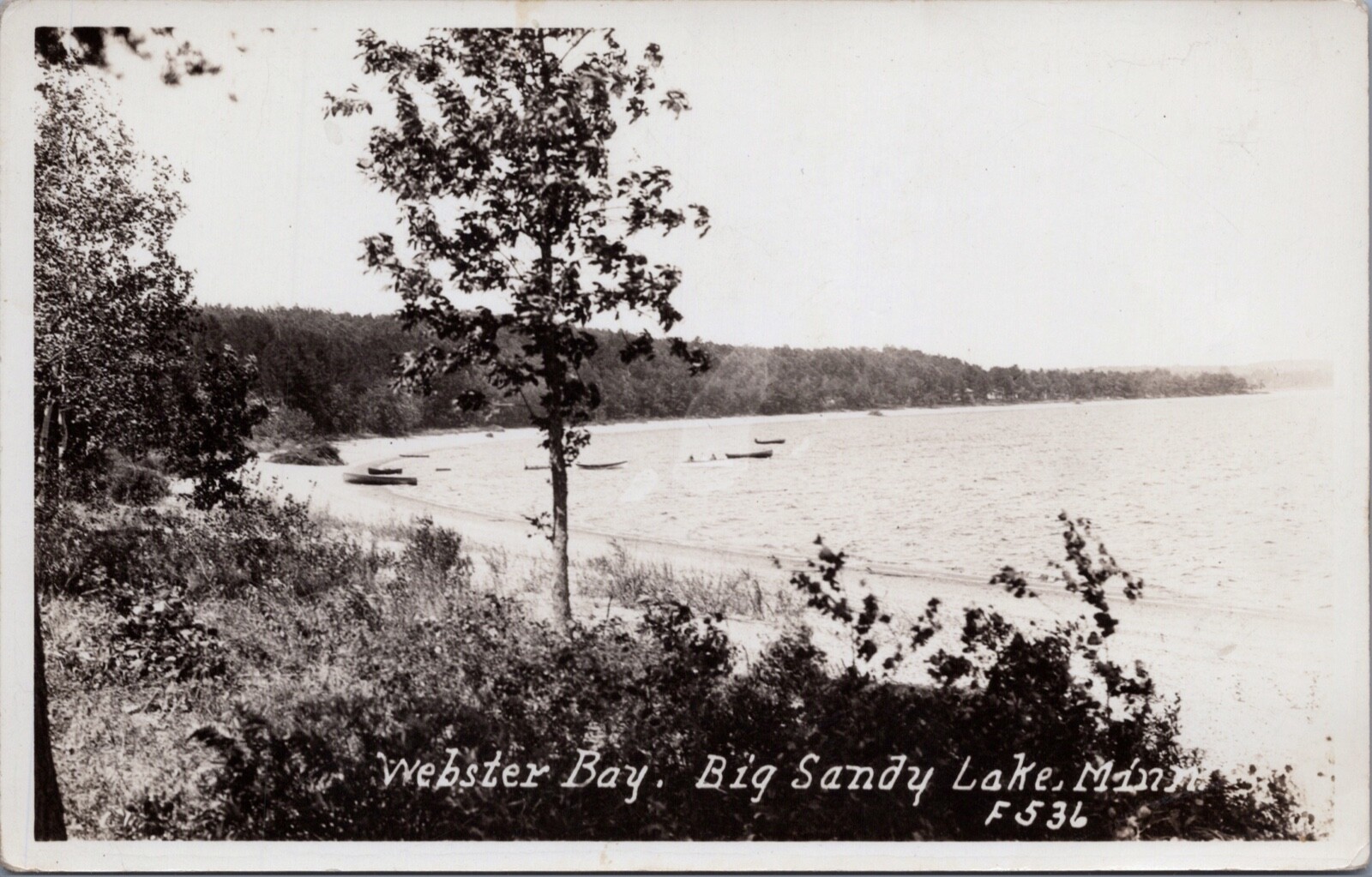 c1910 RPPC Webster Bay, Big Sandy Lake Minnesota Lake View