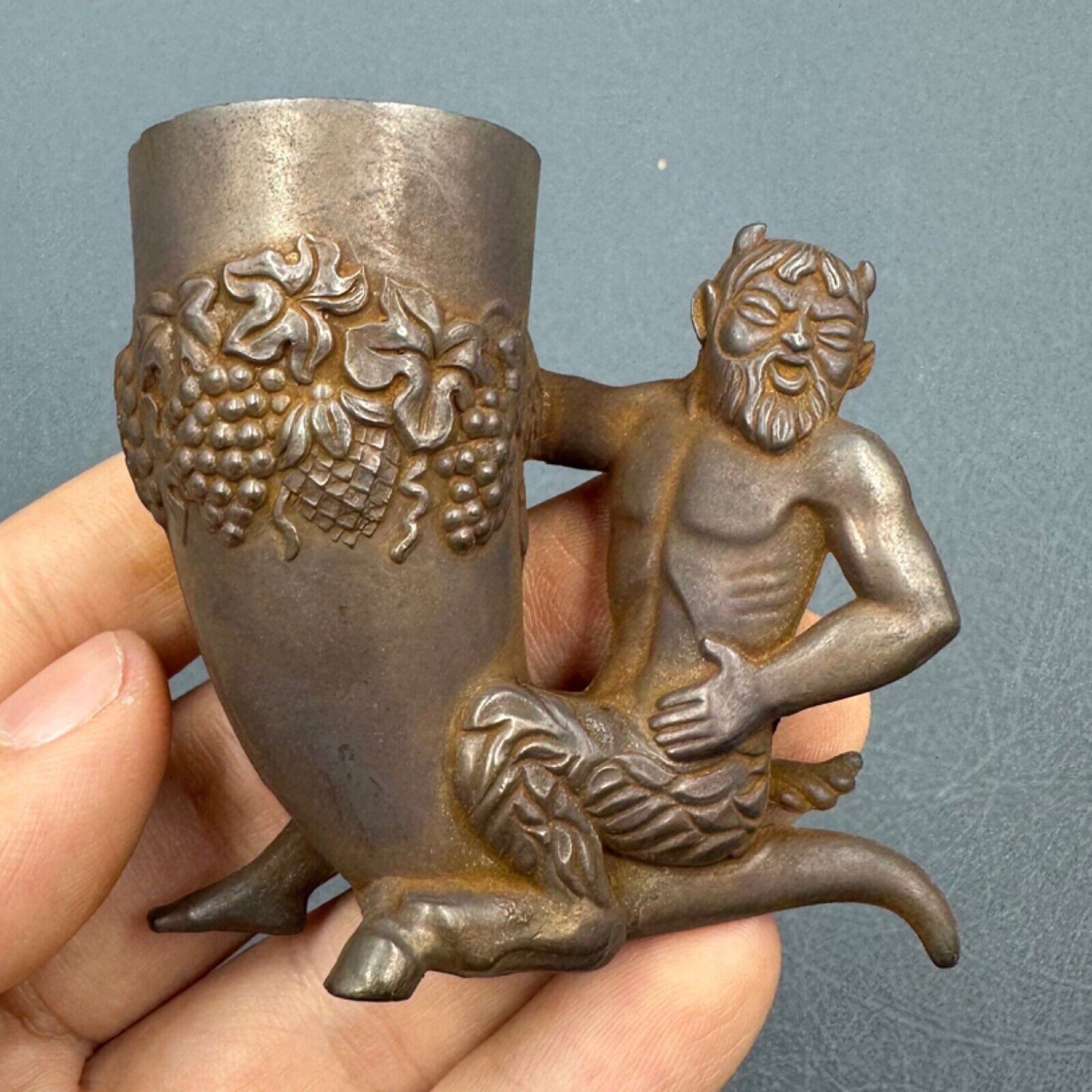 Museum Quality Ancient Greek Small Drinking Rhyton With Mythical Animal Handle
