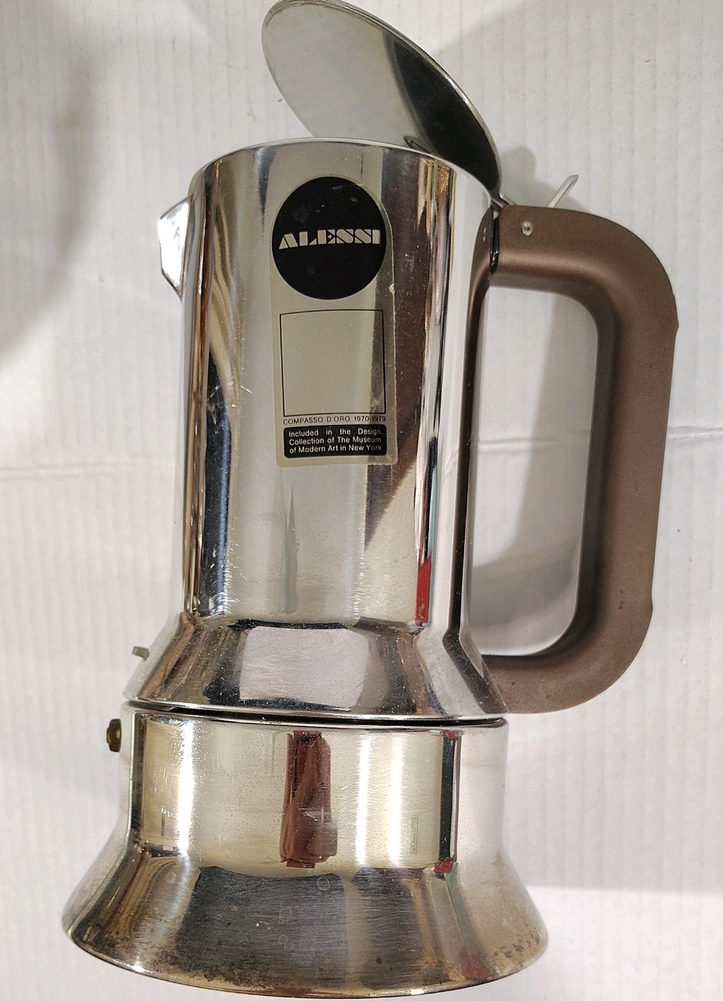 ALESSI STAINLESS STOVE TOP 6 CUP ESPRESSO COFFEE MAKER