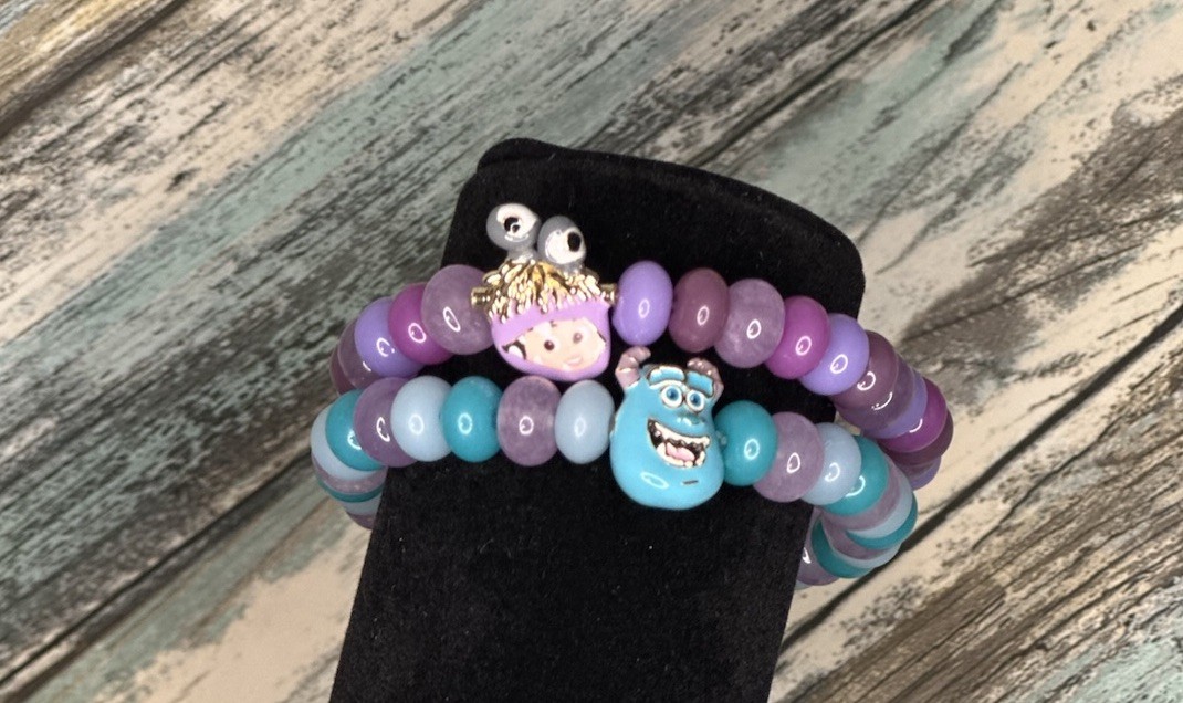 NEW Baublebar x Disney Pixar Sulley and Boo Beaded Charm Bracelets Lot of 2