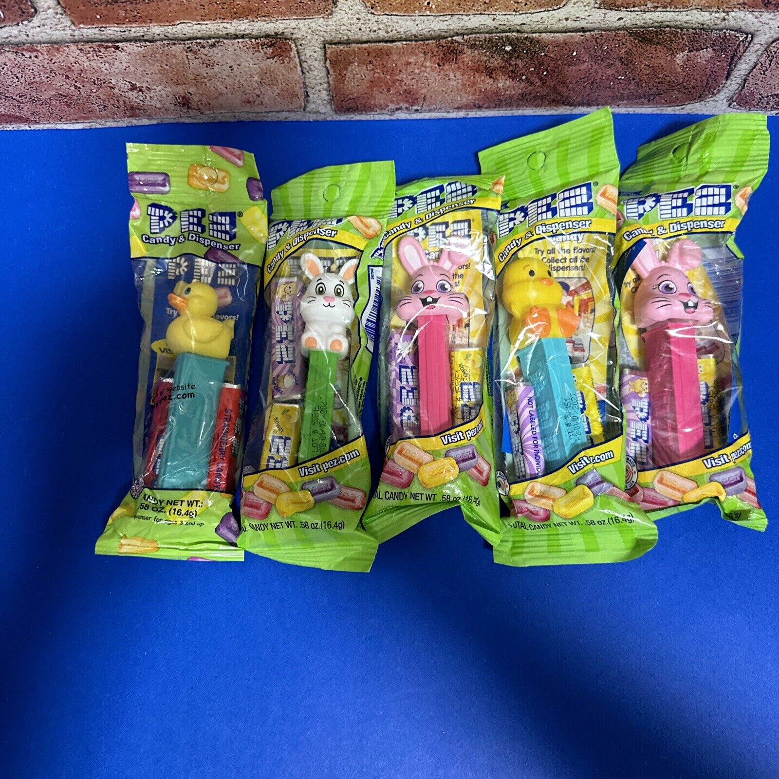 PEZ Dispensers Easter Lot Of 5 Duck, Chick, And Bunnies Brand New 