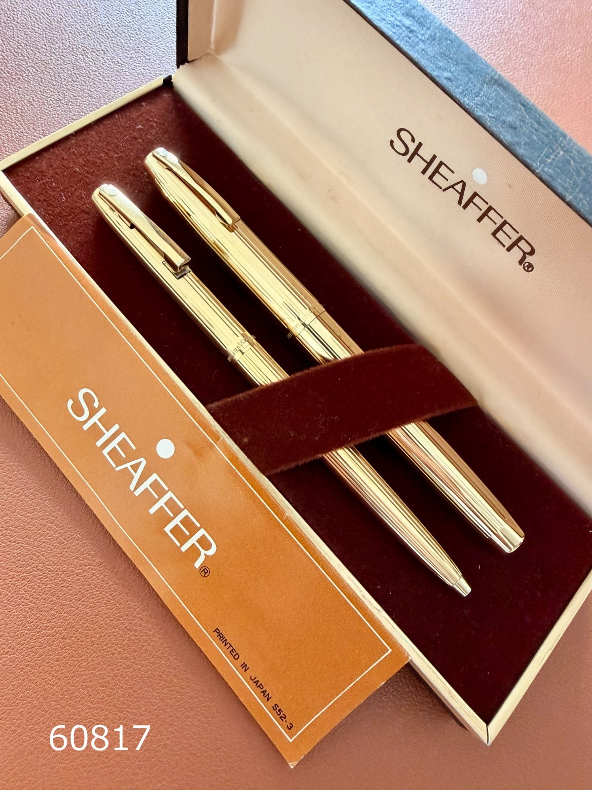 Vintage Sheaffer Imperial 797 Fountain Pen & Ball Point Pen Set 14K Fine Gold