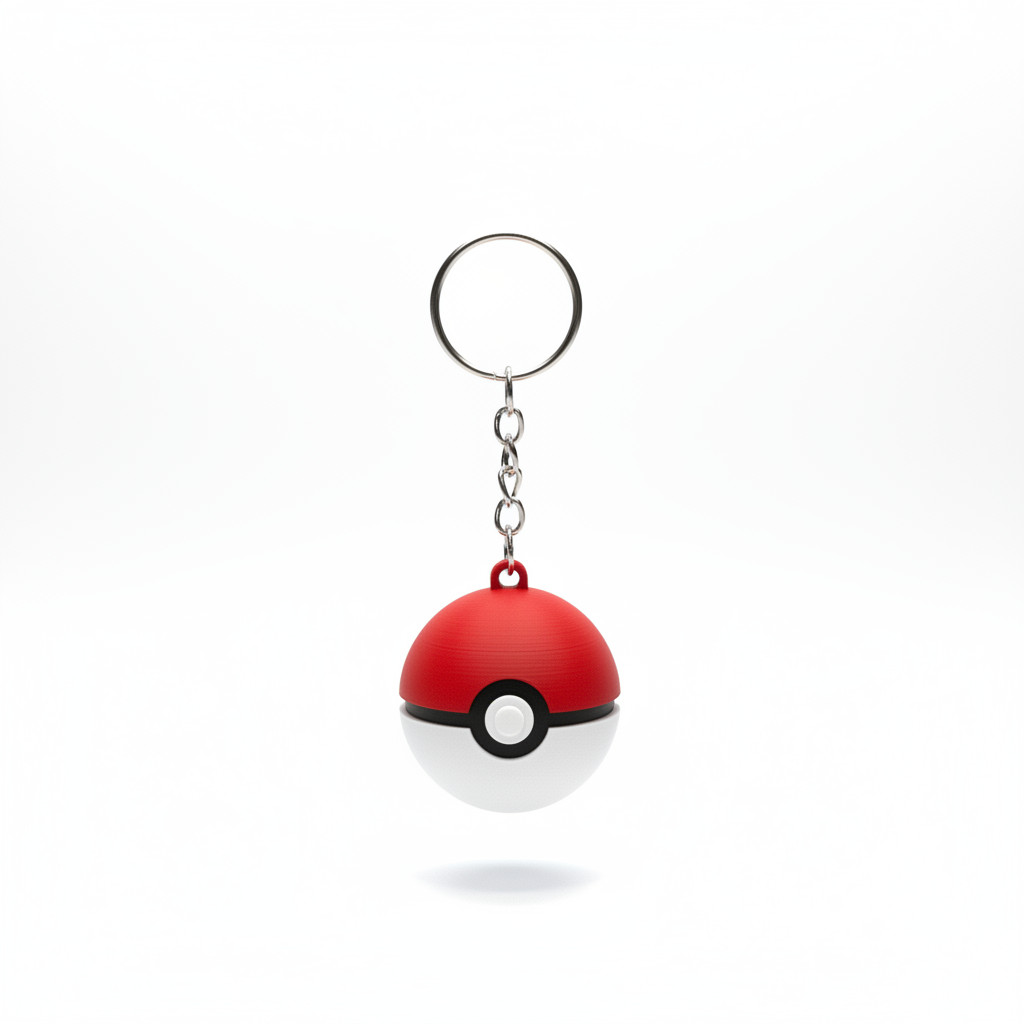 Pokeball 3D Printed Keychain Pokemon Fan Gift Collectible Keyring Accessory