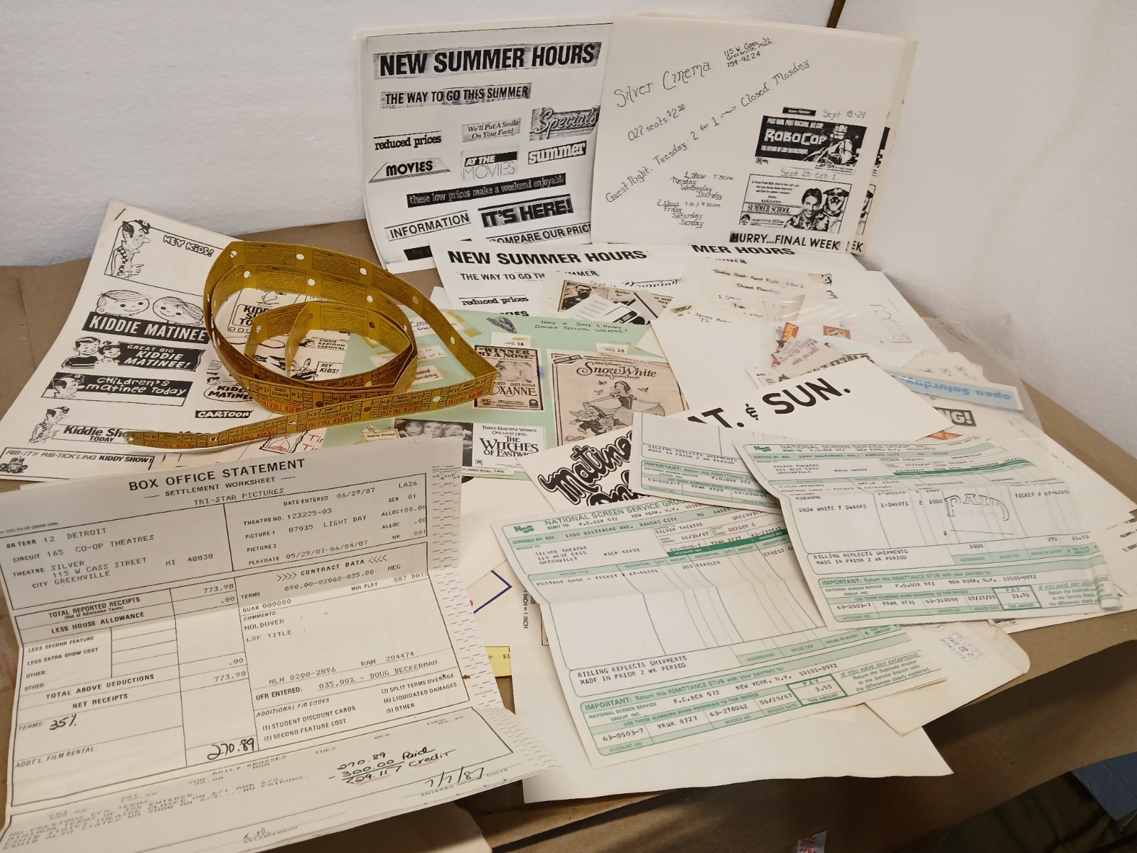 Vtg Movie Theater Tickets Adds Silver Theatre Greenville MI Ephemera 1980s