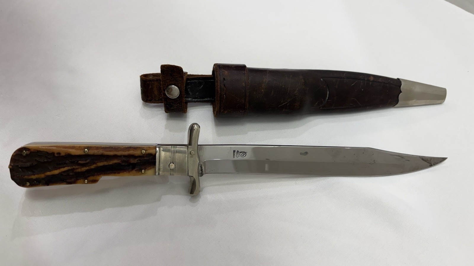 Vintage Othello Solingen Germany Folding Bowie Knife Anton Wingen Jr Stag Guard