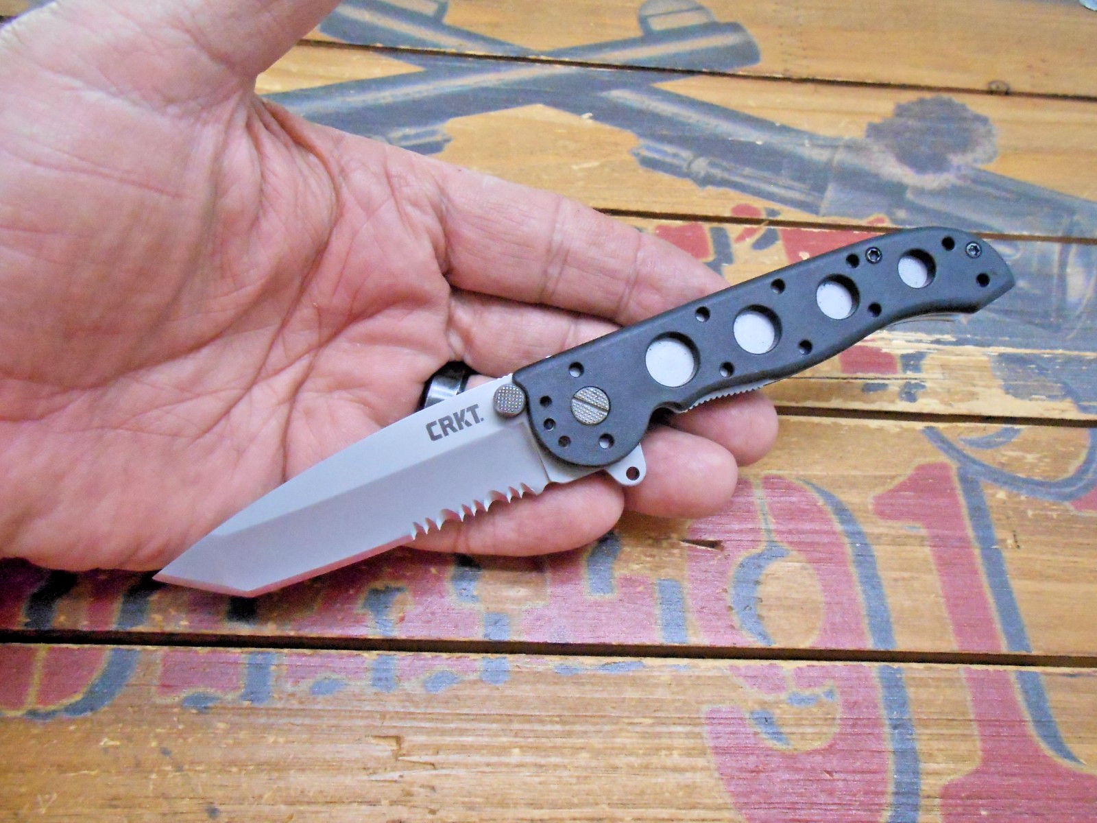 CRKT M16-12Z Pocket Knife Liner Lock Combo Edge Tanto Blade