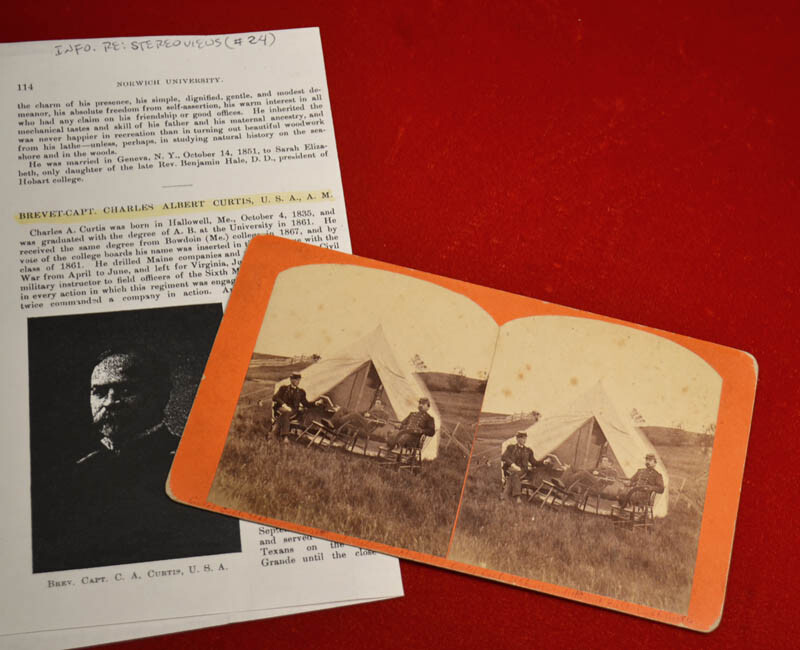 CIVIL WAR Captain Charles A. Curtis U.S.A. Stereoview PHOTO, 3D Picture Original