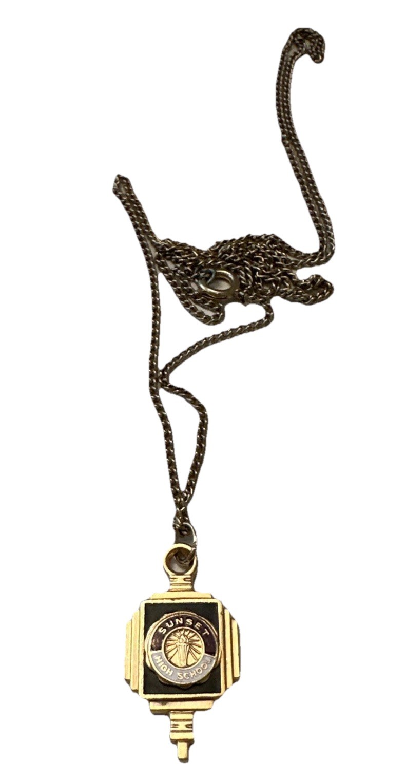 Sunset High School Senior High School Lapel Pendant With Chain Vintage