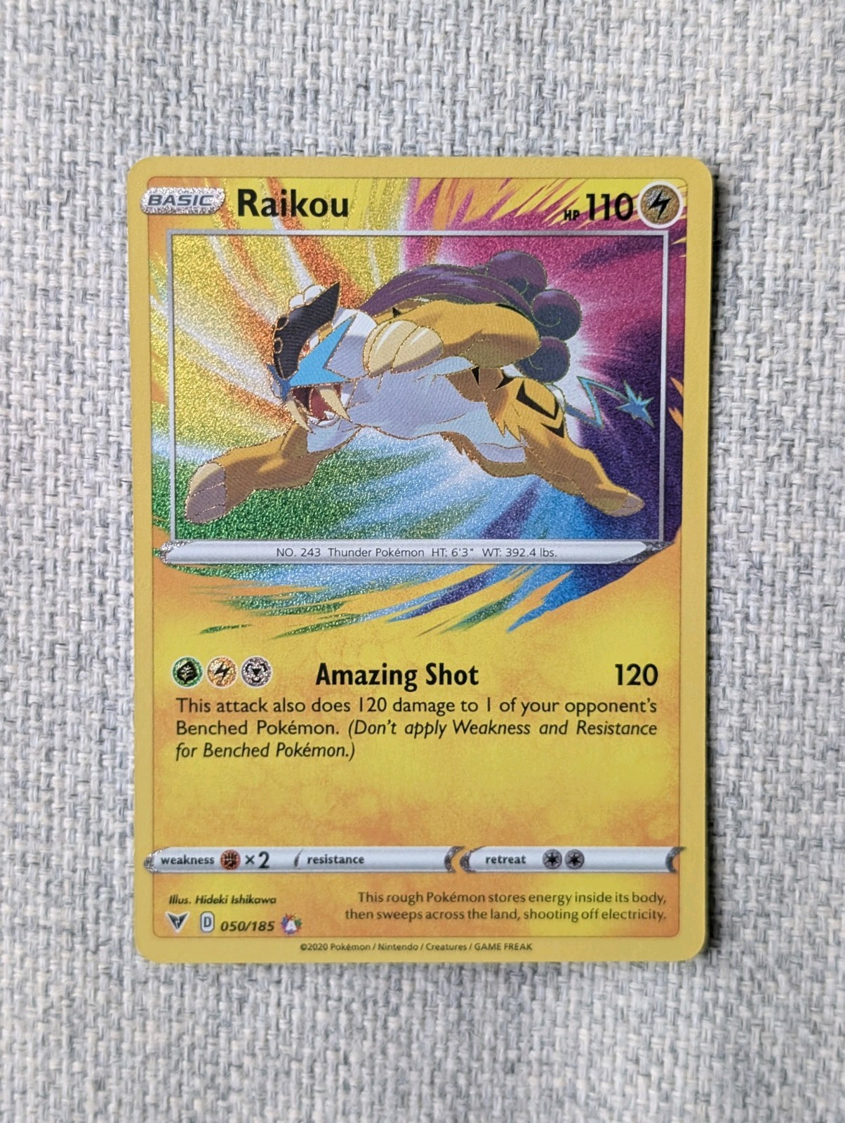 Raikou 050/185 Pokemon TCG SWSH04: Vivid Voltage NM